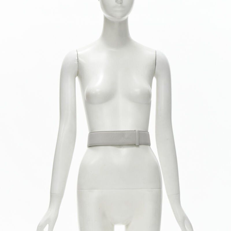Jil Sander JIL SANDER light grey minimalist wide leather waist belt 75cm Size ONE SIZE - 1 Thumbnail