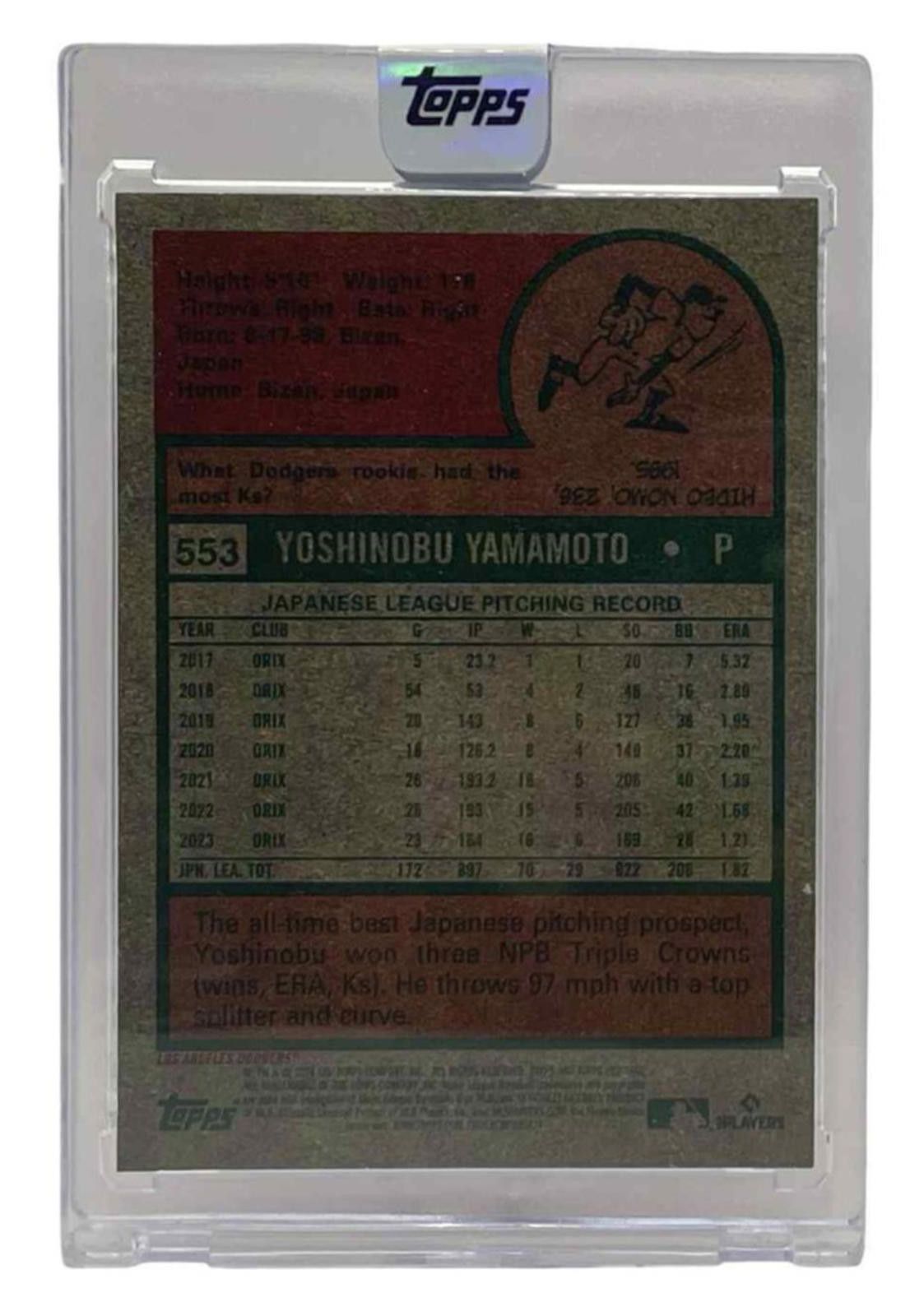 Other 2024 Topps Heritage High #553 Yoshinobu Yamamoto Rookie (RC) Size ONE SIZE - 3 Thumbnail