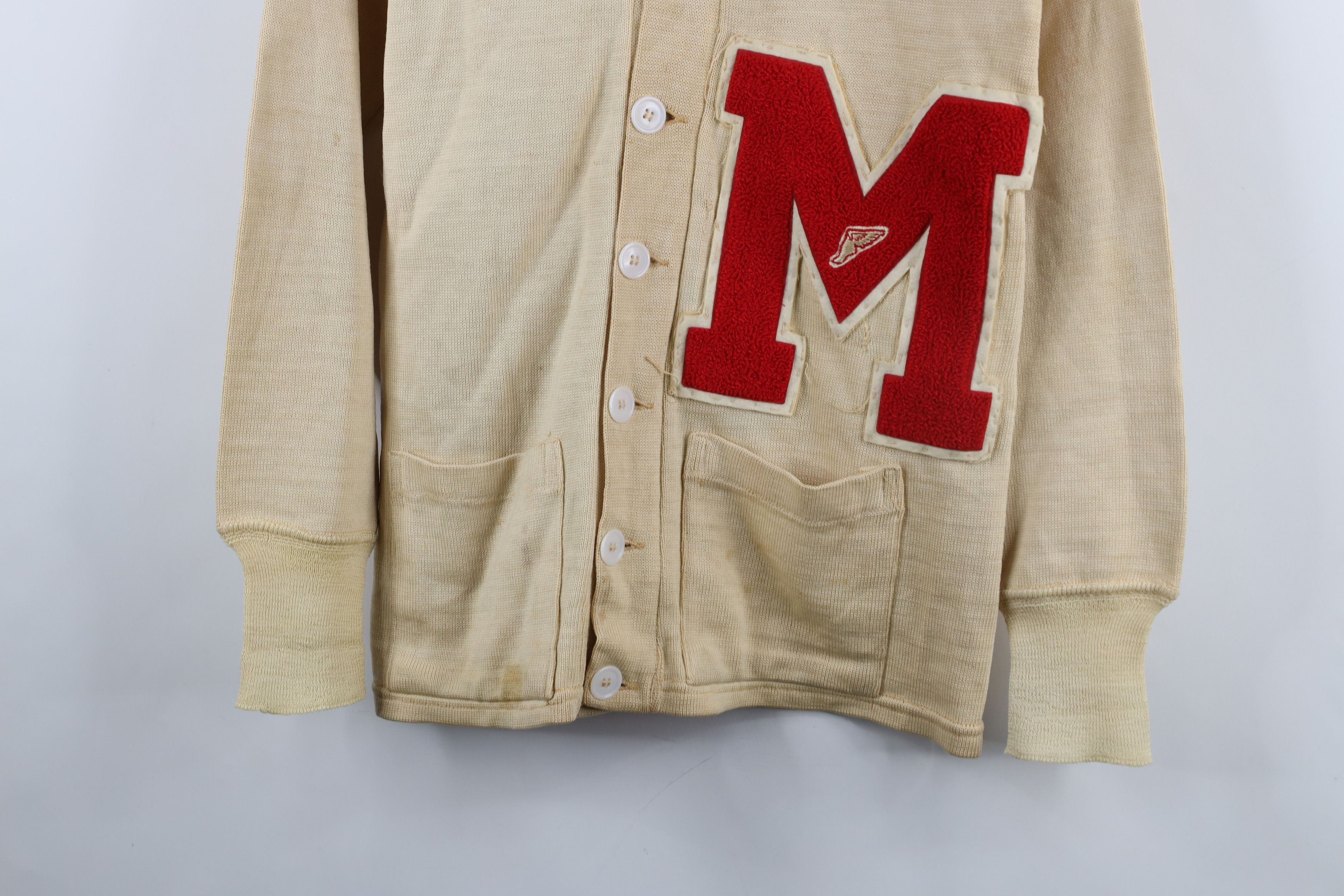 Vintage Vintage 50s Track Varsity Letterman Cardigan Sweater USA Size US L / EU 52-54 / 3 - 3 Thumbnail