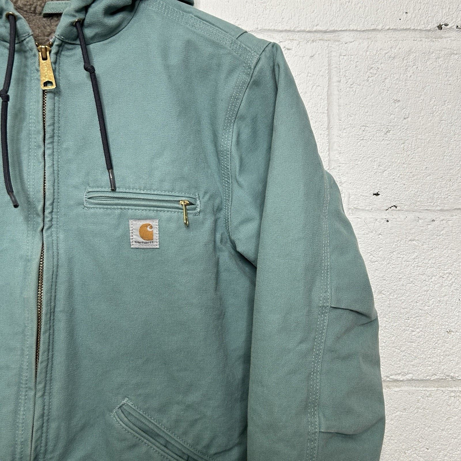 Carhartt Y2K Carhartt Sherpa-Lined Detroit Jacket “Seaglass” WJ141 Size S / US 4 / IT 40 - 2 Thumbnail