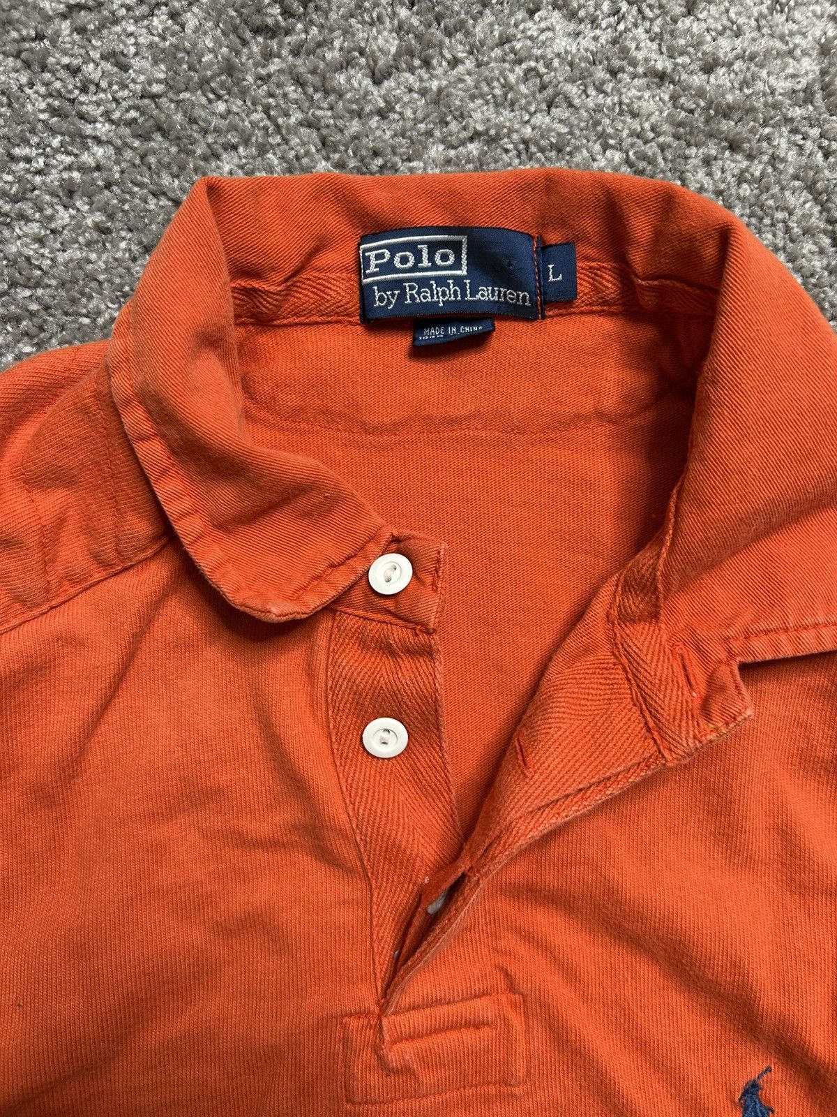 Polo Ralph Lauren Vintage 80s Polo Ralph Lauren Rugby Long Sleeve Pad Orange Size US L / EU 52-54 / 3 - 6 Thumbnail