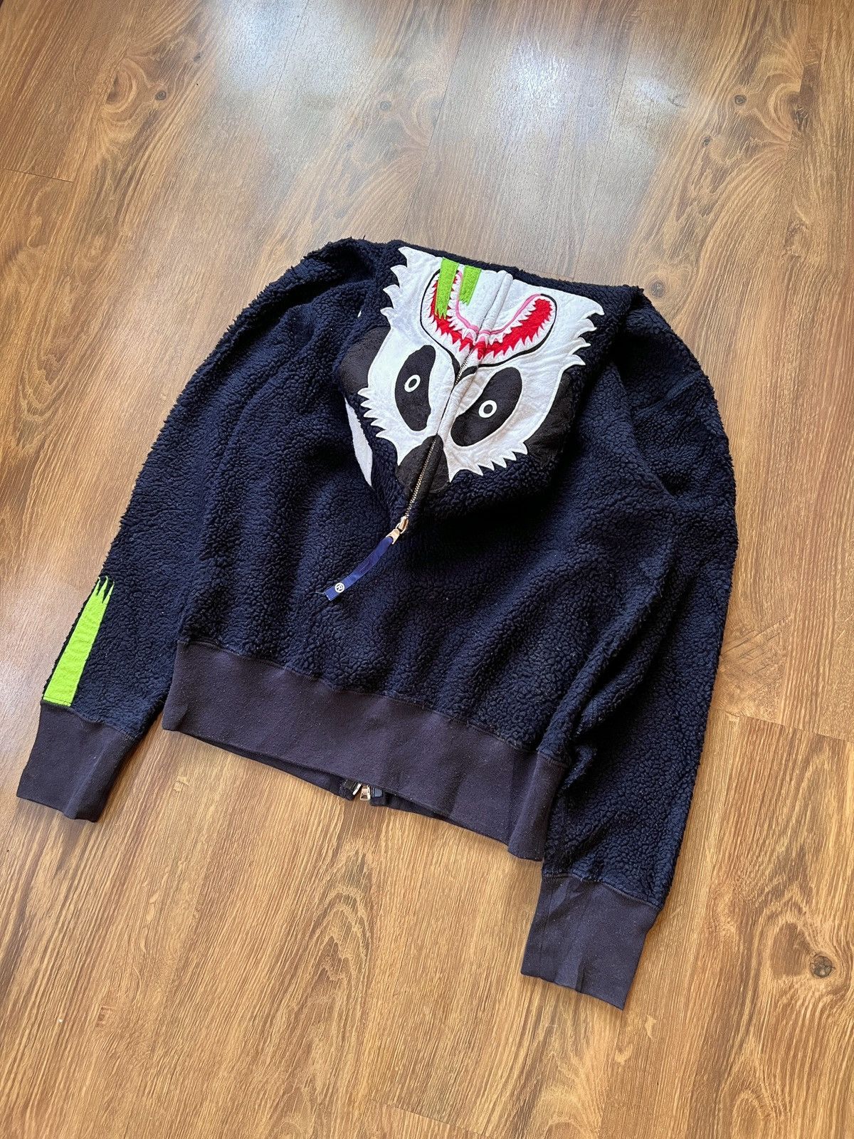 Bape Rare Bape Panda Fleece / Sherpa Zip Up Hoodie Size US S / EU 44-46 / 1 - 8 Thumbnail