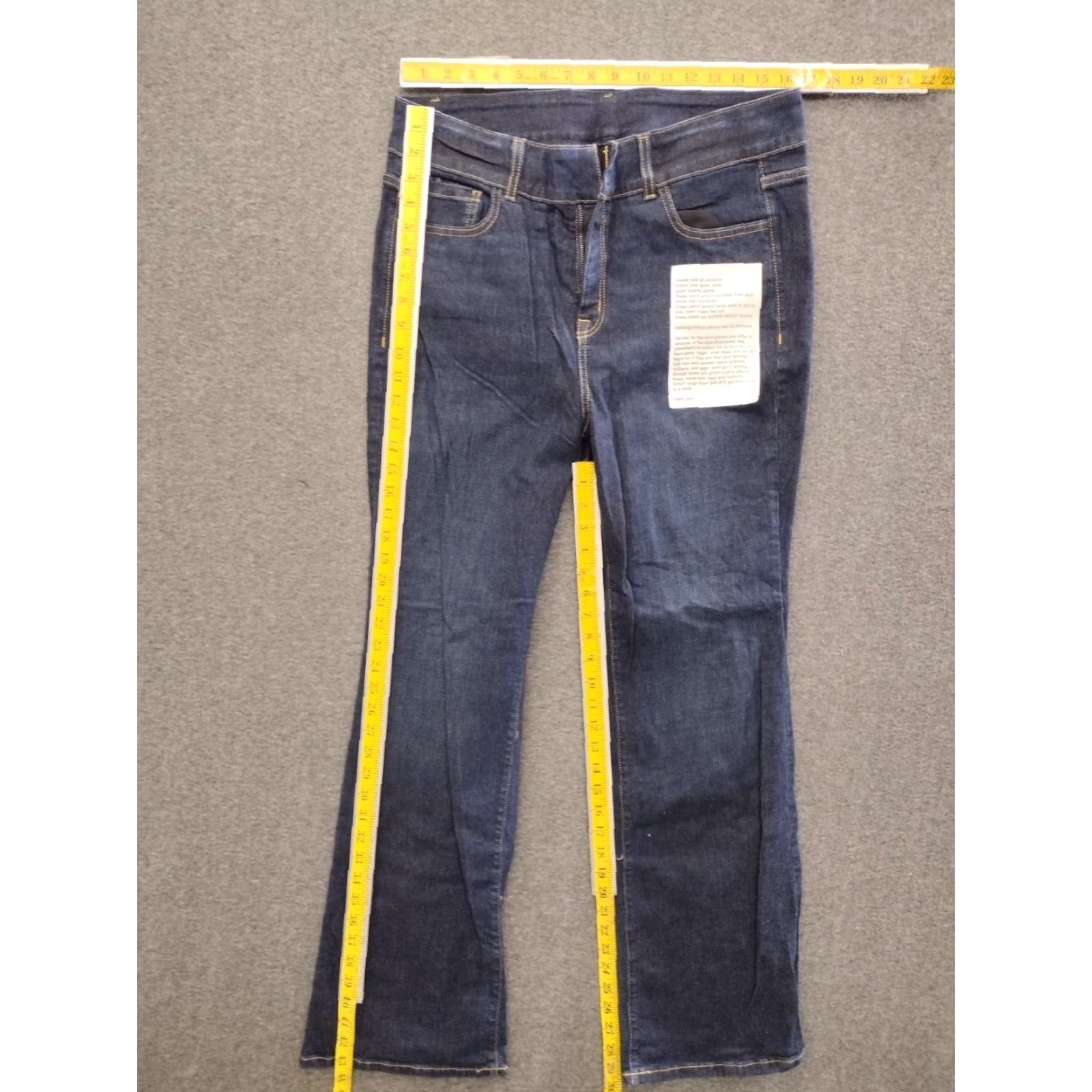 Vintage Unbranded Dark Wash Women's High Rise Cotton Blend Boot Cut Jeans Sz 18 Size 40" / US 18 - 5 Thumbnail