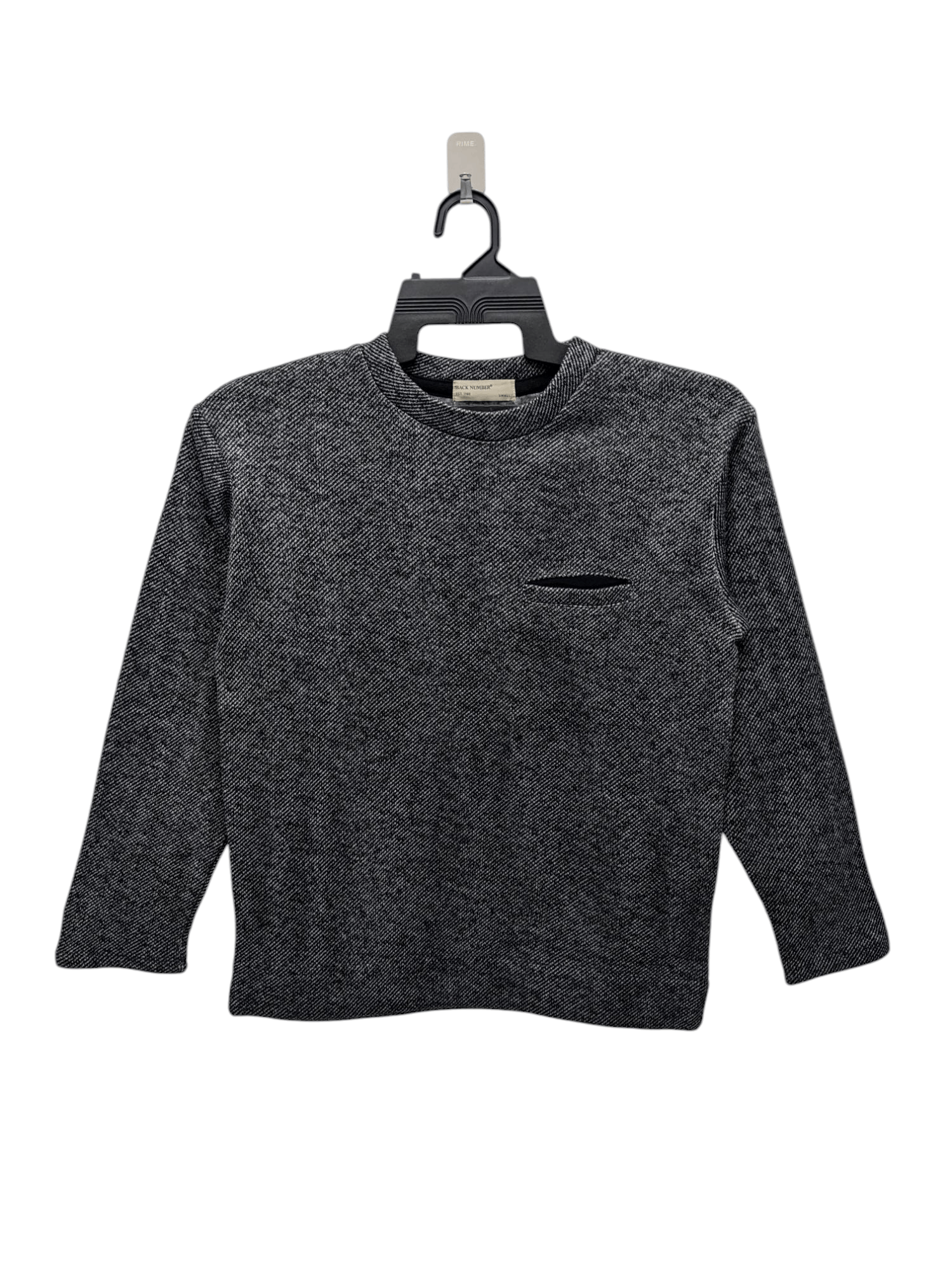 JAPANESE BRAND BACK NUMBER SINGLE POCKET SWEATSHIRT