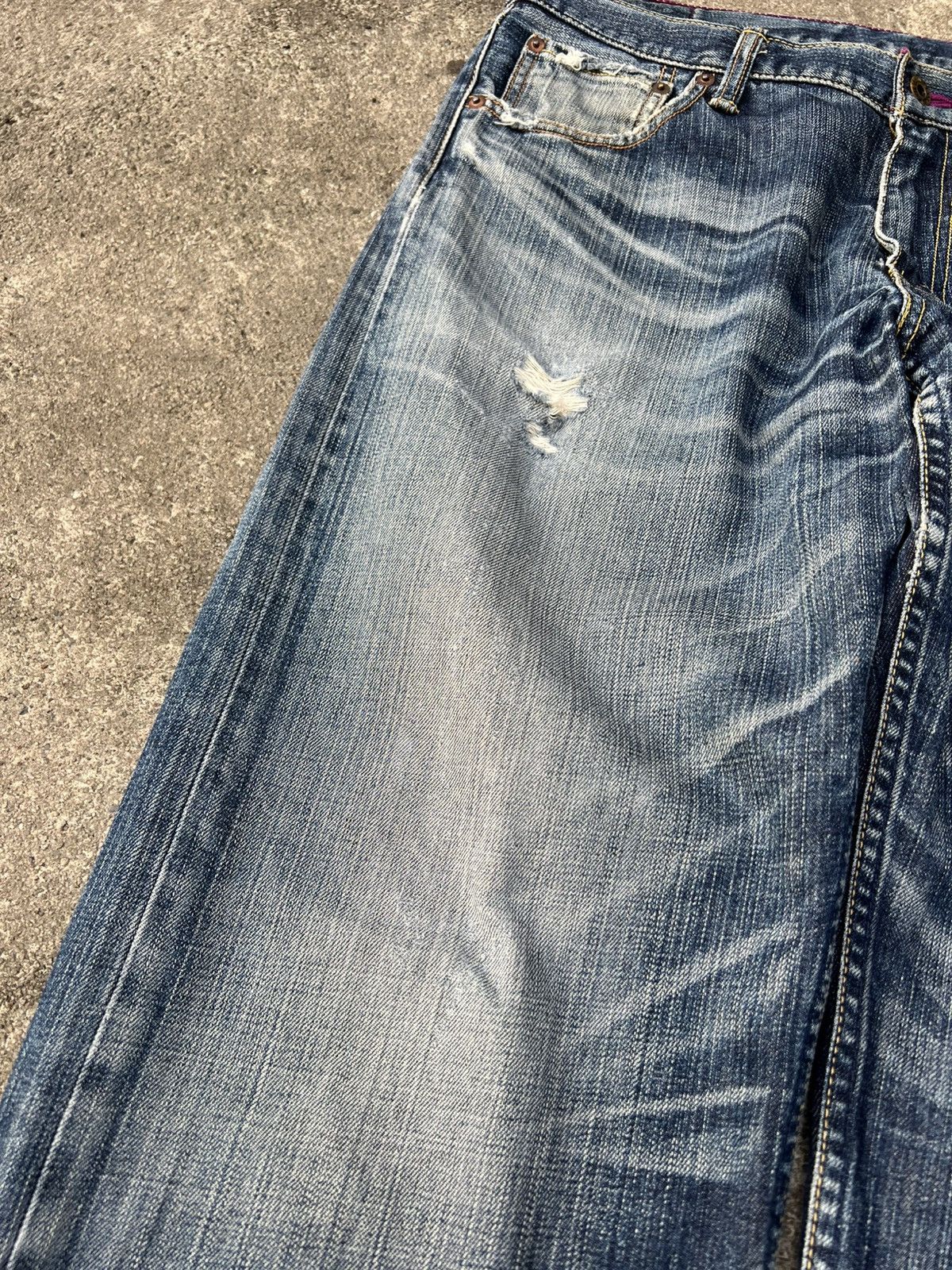 Levi's 💥Baggy💥Vintage Levi’s 503 Distressed Mud Wash Jean Size US 35 - 9 Thumbnail