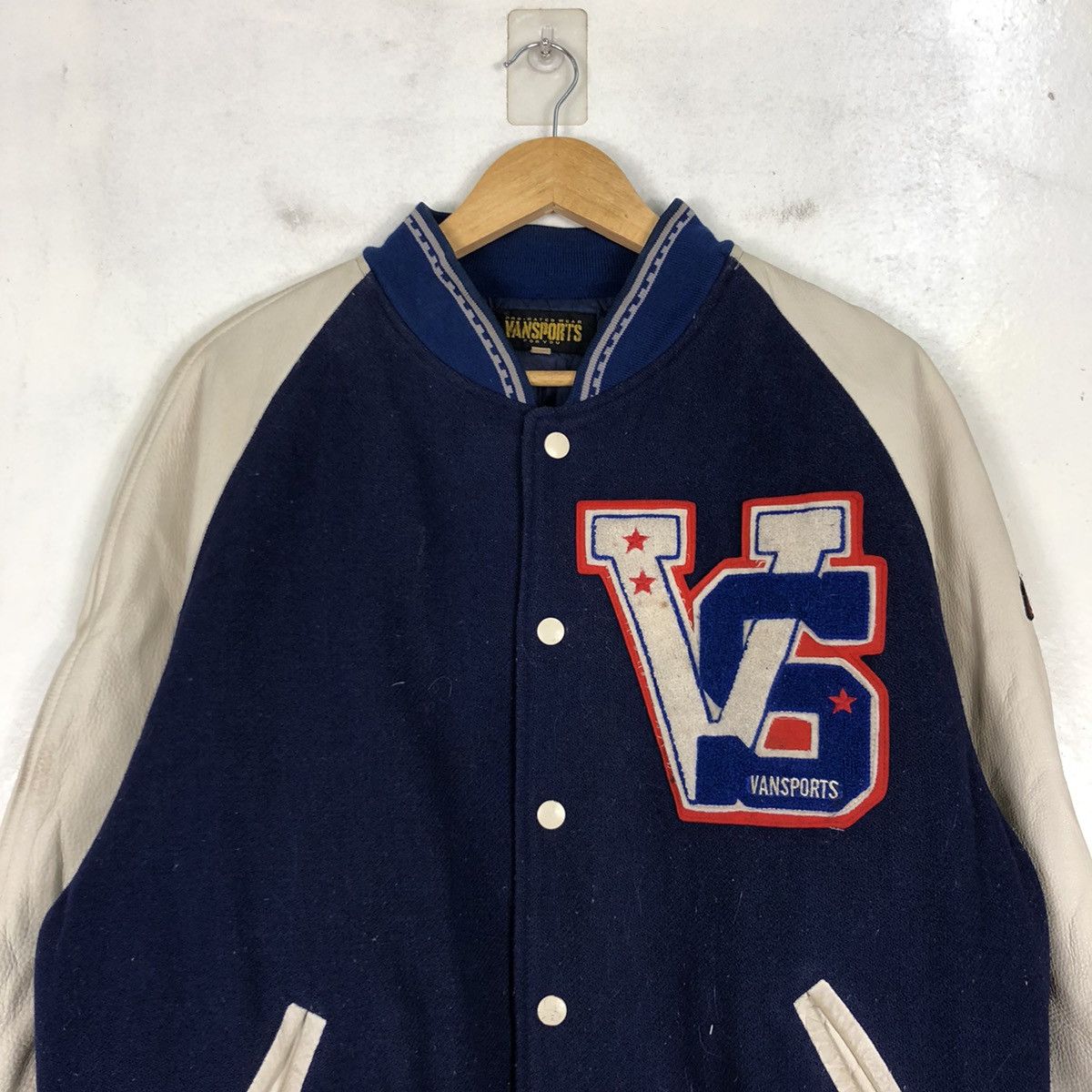 Other × Vintage Vansport Varsity Rares Wool Leather Jacket Size US M / EU 48-50 / 2 - 2 Thumbnail