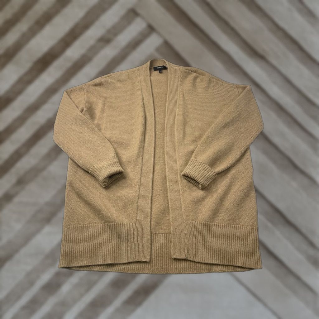 Theory THEORY Cardigan Sweater Open Front Oversized 100% Cashmere Beige Petite Women Long Sleeve Knit Size S / US 4 / IT 40 - 1 Thumbnail