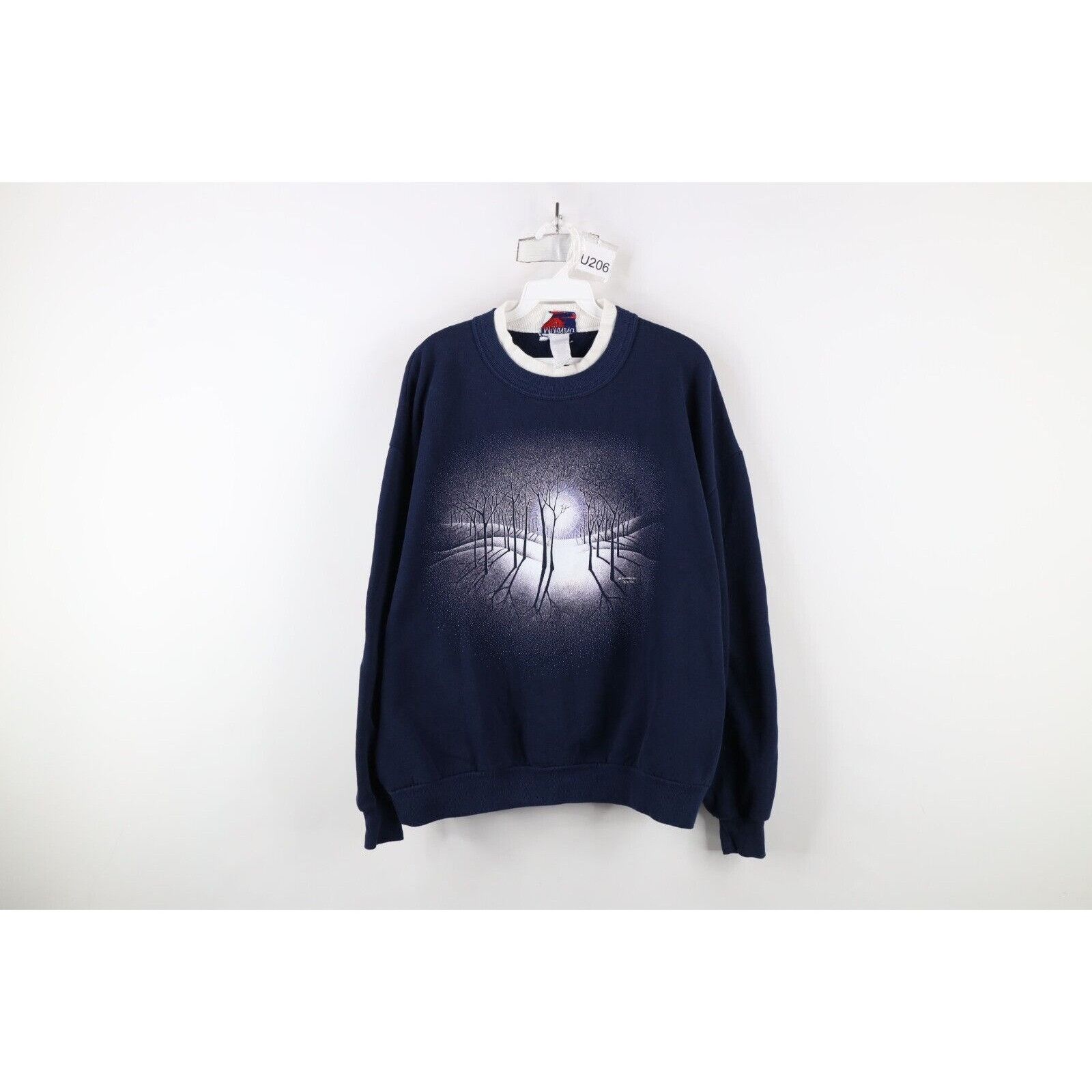 Vintage Vintage 90s Streetwear Faded Christmas Snow Sweatshirt Size XL / US 12-14 / IT 48-50 - 1 Thumbnail