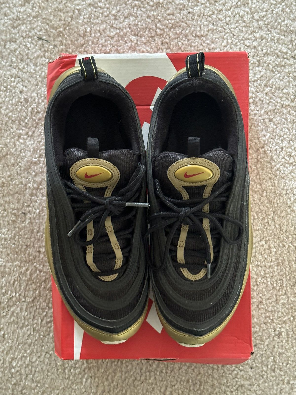 Nike Nike Air Max 97 Black Metallic Gold Size US 9 / EU 42 - 4 Thumbnail