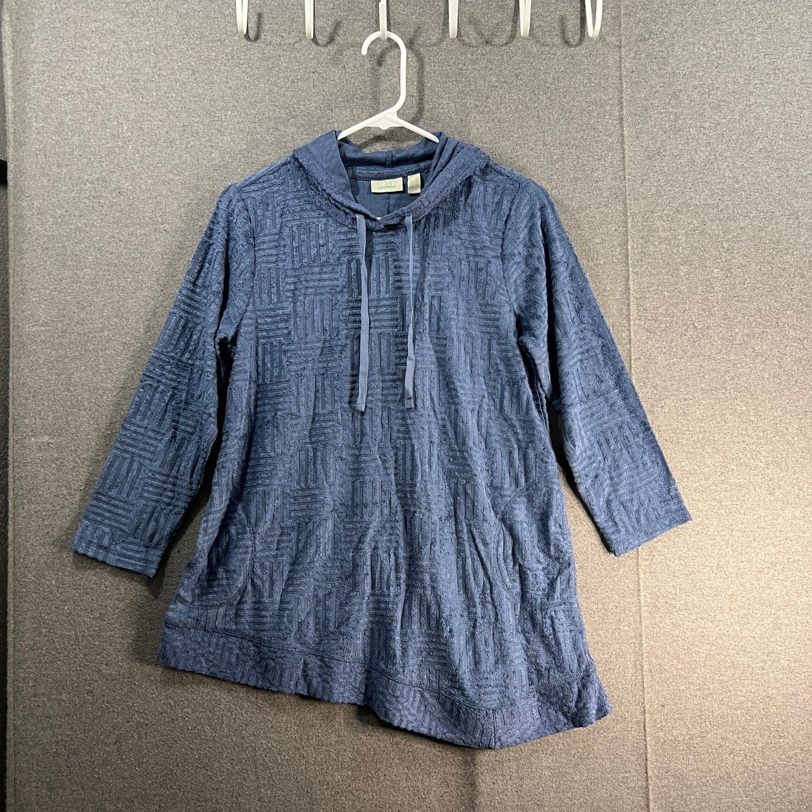 Other LOGO Lounge by Lori Goldstein Textured Terry Cloth Hoodie Size XS / US 0-2 / IT 36-38 - 1 Thumbnail
