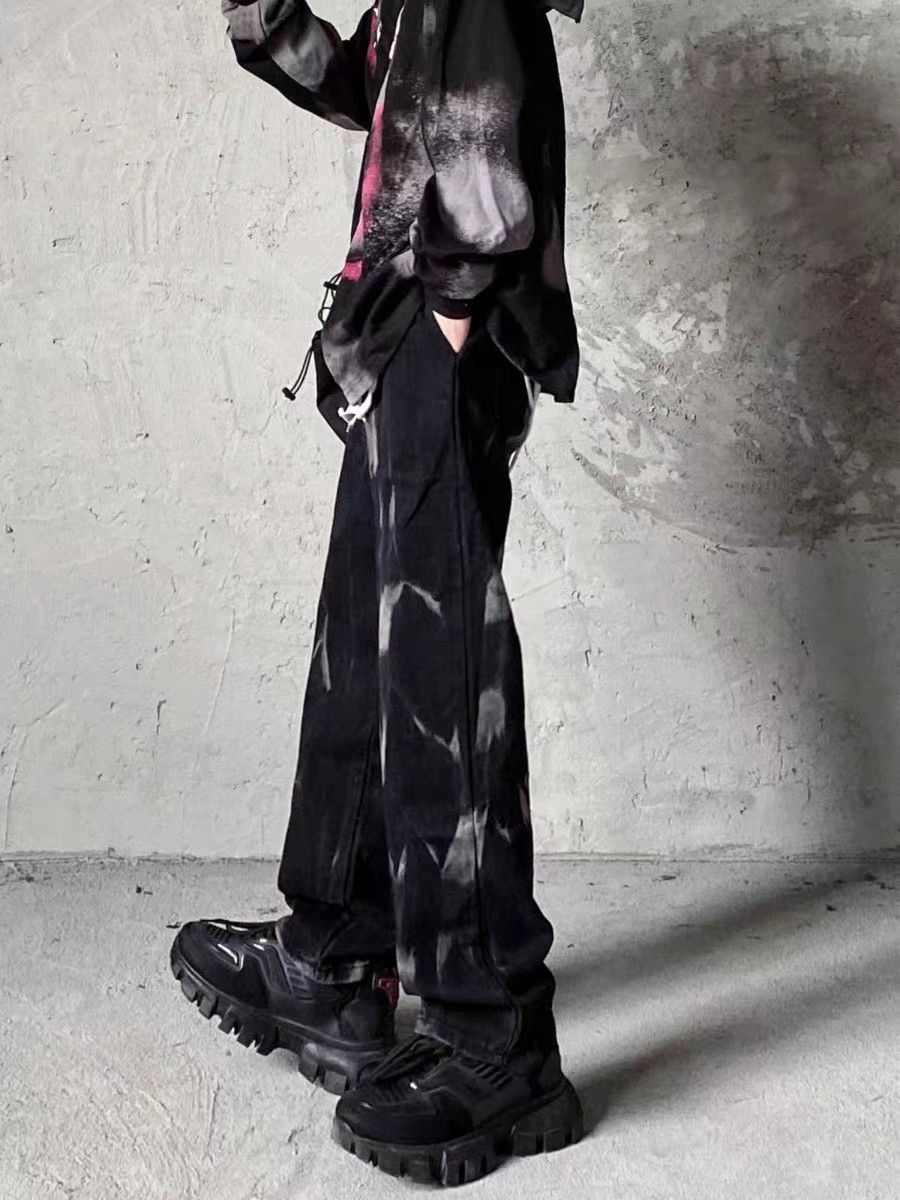 Japanese Brand × Jean Vintage tie-dye washed wide-leg draped jeans Size US 30 / EU 46 - 3 Thumbnail