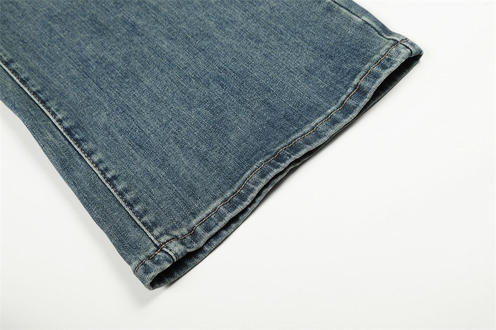 Jean Vintage washed casual loose men's distressed straight jeans Size US 32 / EU 48 - 5 Thumbnail