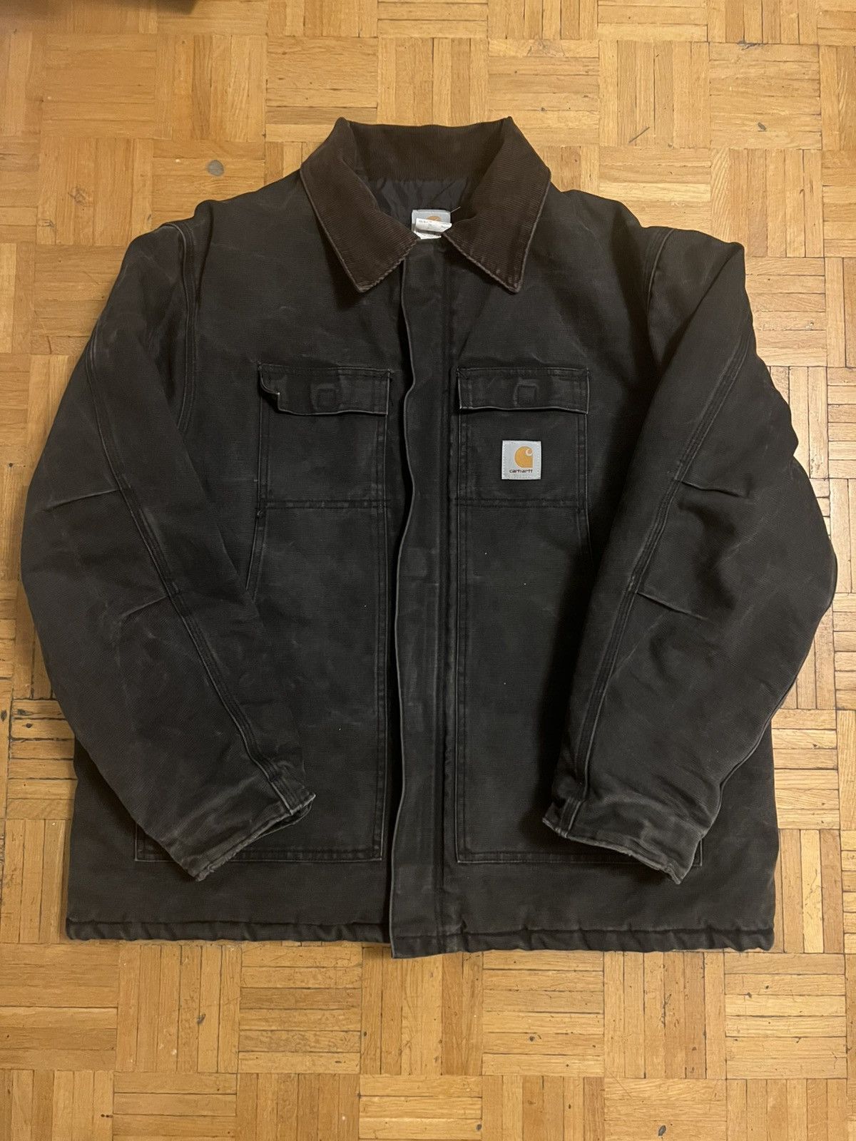 Carhartt × Vintage Vintage Carhartt Jacket Mens Size 62 Black Distressed Size US XXL / EU 58 / 5 - 1 Thumbnail
