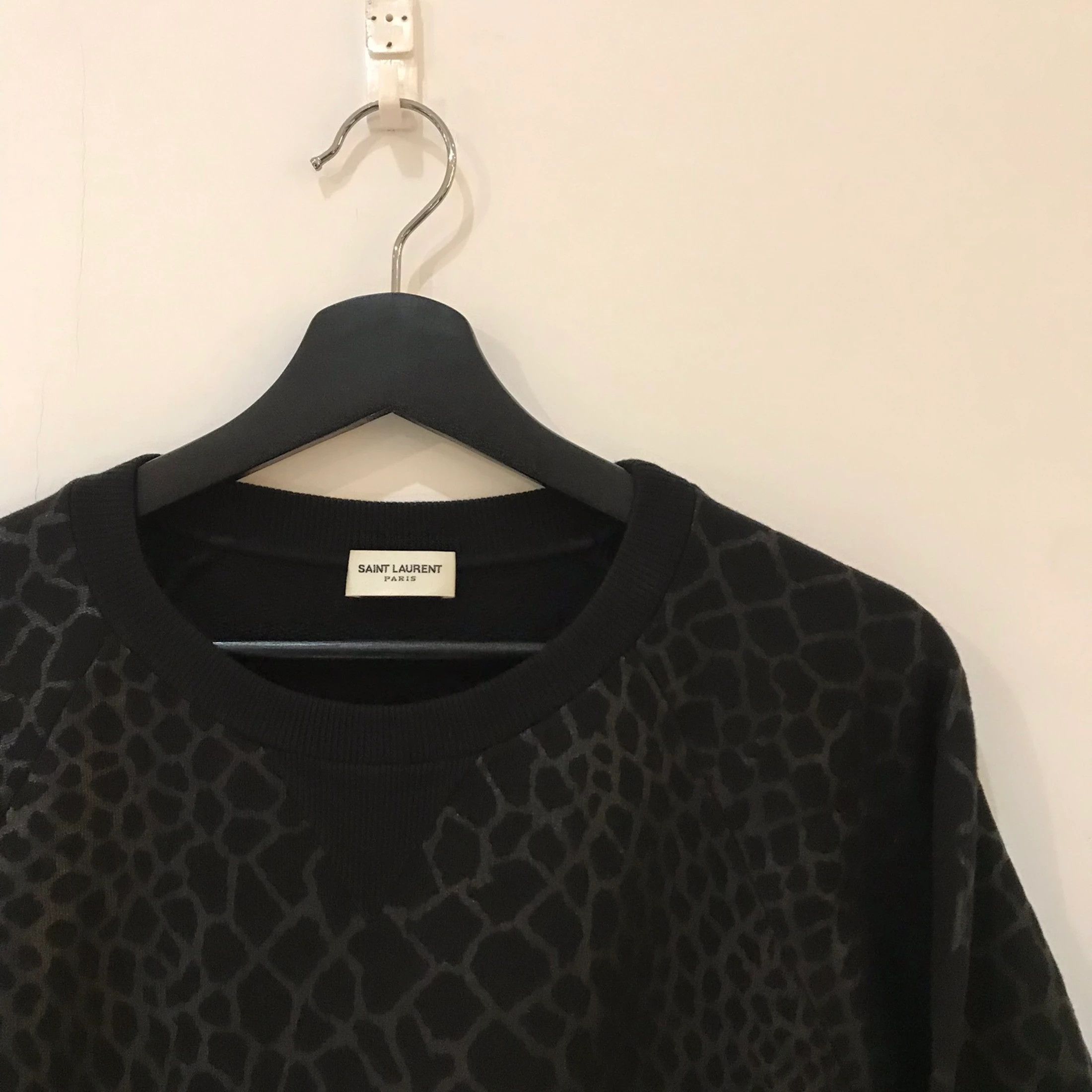 Saint Laurent Paris FW15 Reflective Animal Print Crewneck Sweater Size US M / EU 48-50 / 2 - 5 Thumbnail