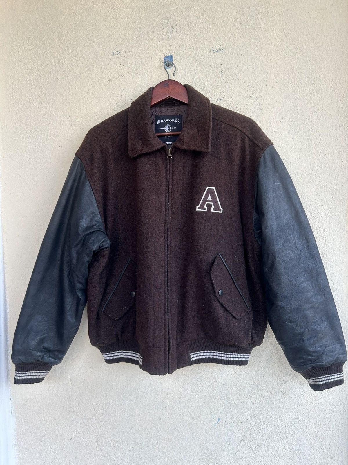 Aiba Works Zip Up Varsity Jacket