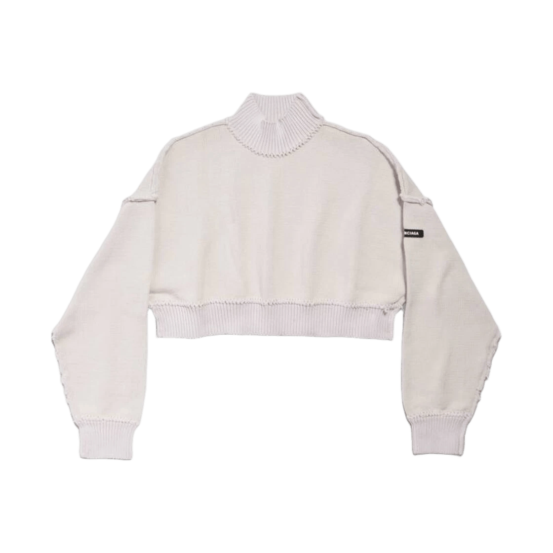 o1bcso1str0326 Large Crop Sweater in Off White