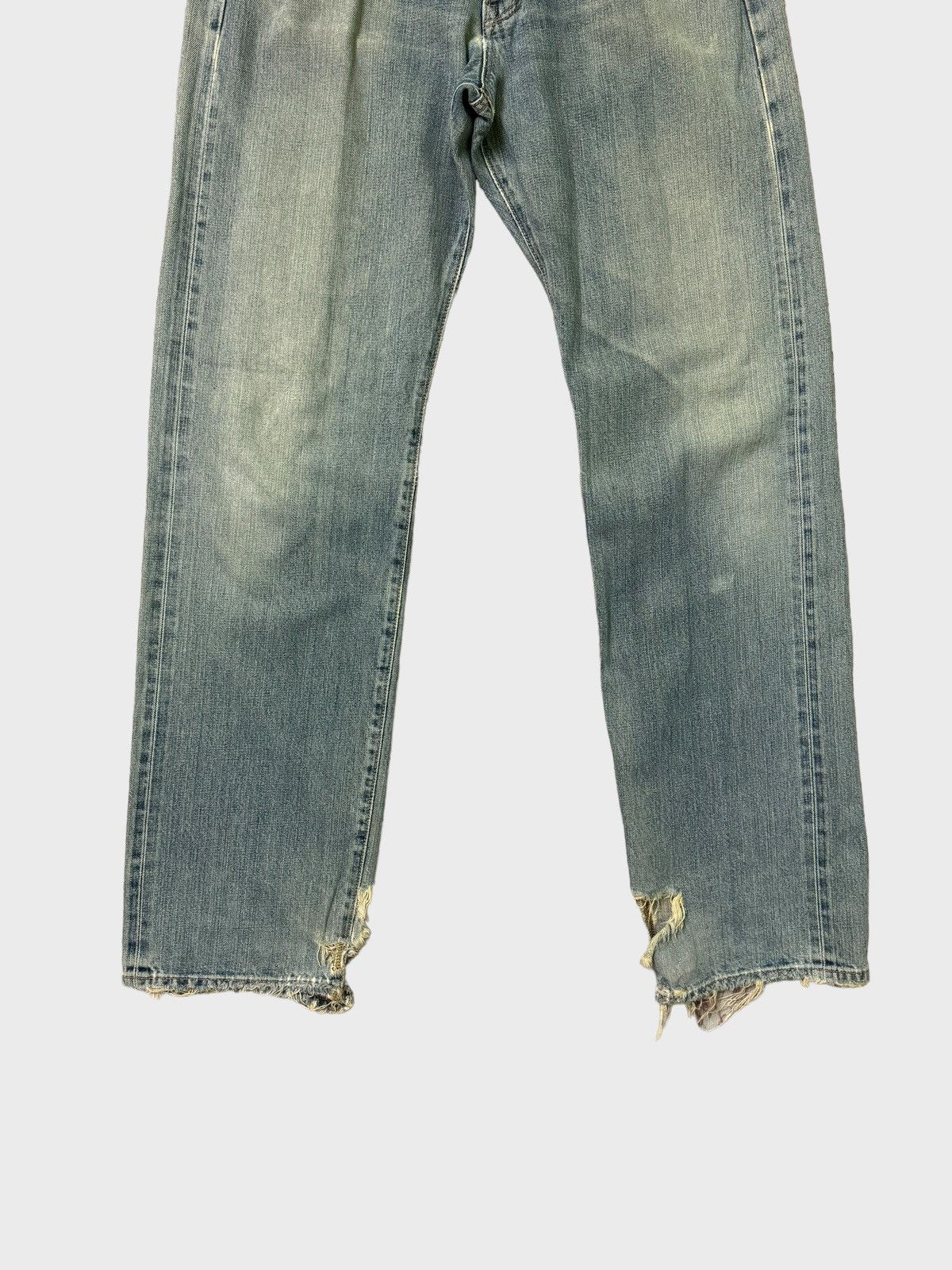 Japanese Brand Vintage Distressed Baggy Edwin 505 Selvedge Thrashed Jeans Size US 30 / EU 46 - 5 Thumbnail
