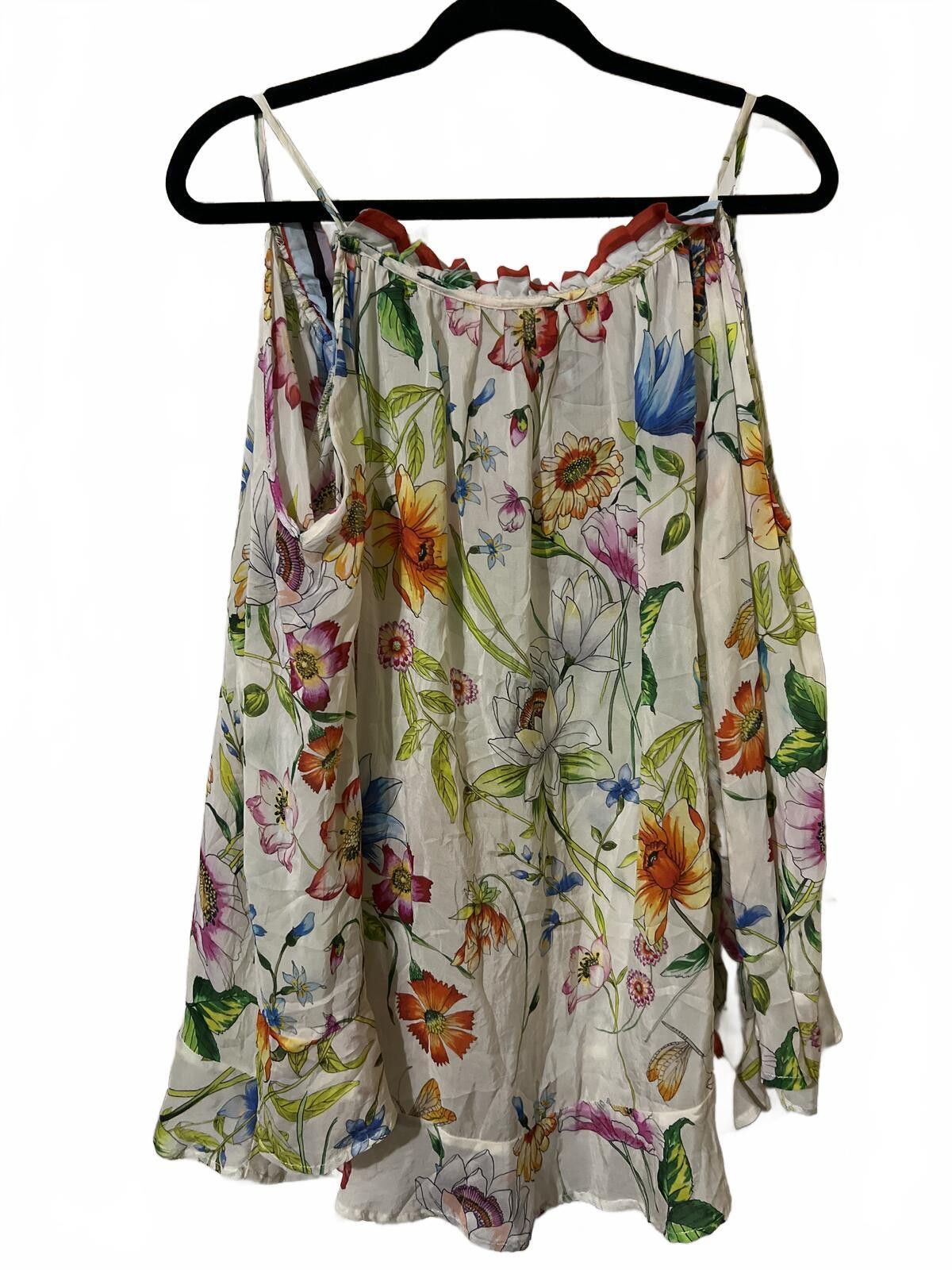 Other Johnny Was Floral Cold Shoulder Blouse Top M Size M / US 6-8 / IT 42-44 - 7 Thumbnail