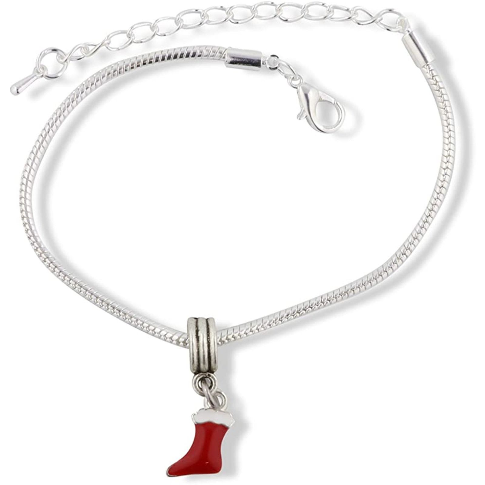& Other Stories Red and White Christmas Stocking Sock Charm Bracelet Size ONE SIZE - 1 Thumbnail