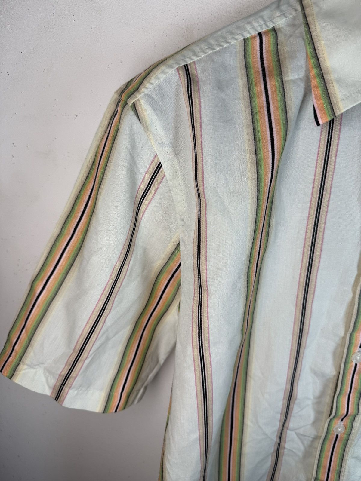 Multicolor YSL Shirt Short Sleeve Button Up Collar Vintage