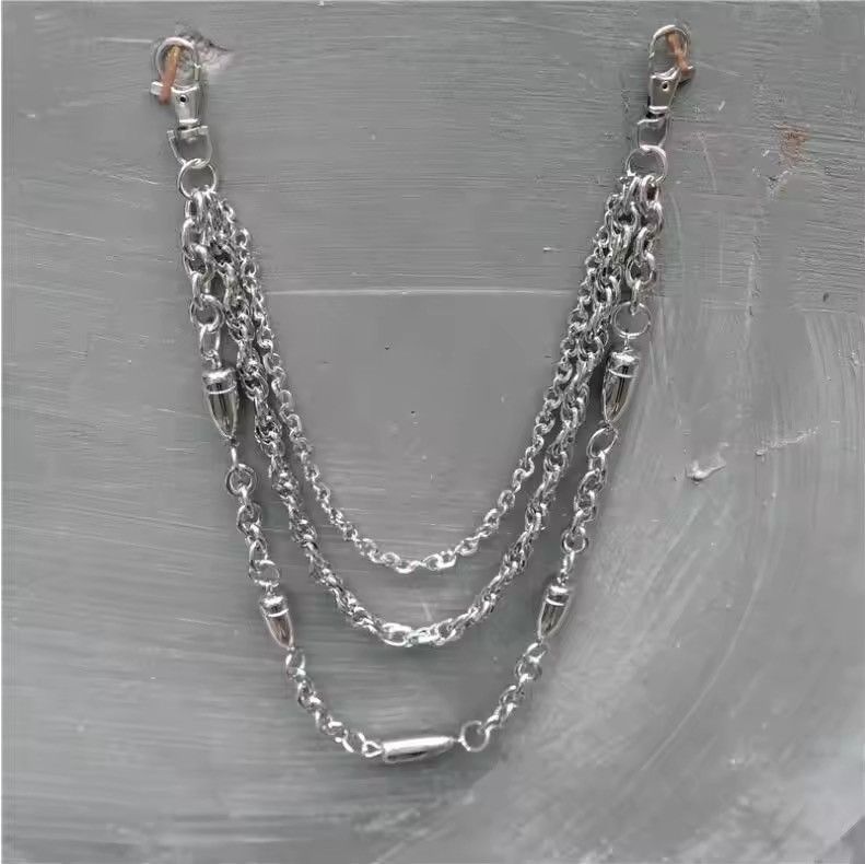 Jewelry 3 layers Punk Long Metal Wallet Belt Chain Size ONE SIZE - 3 Thumbnail