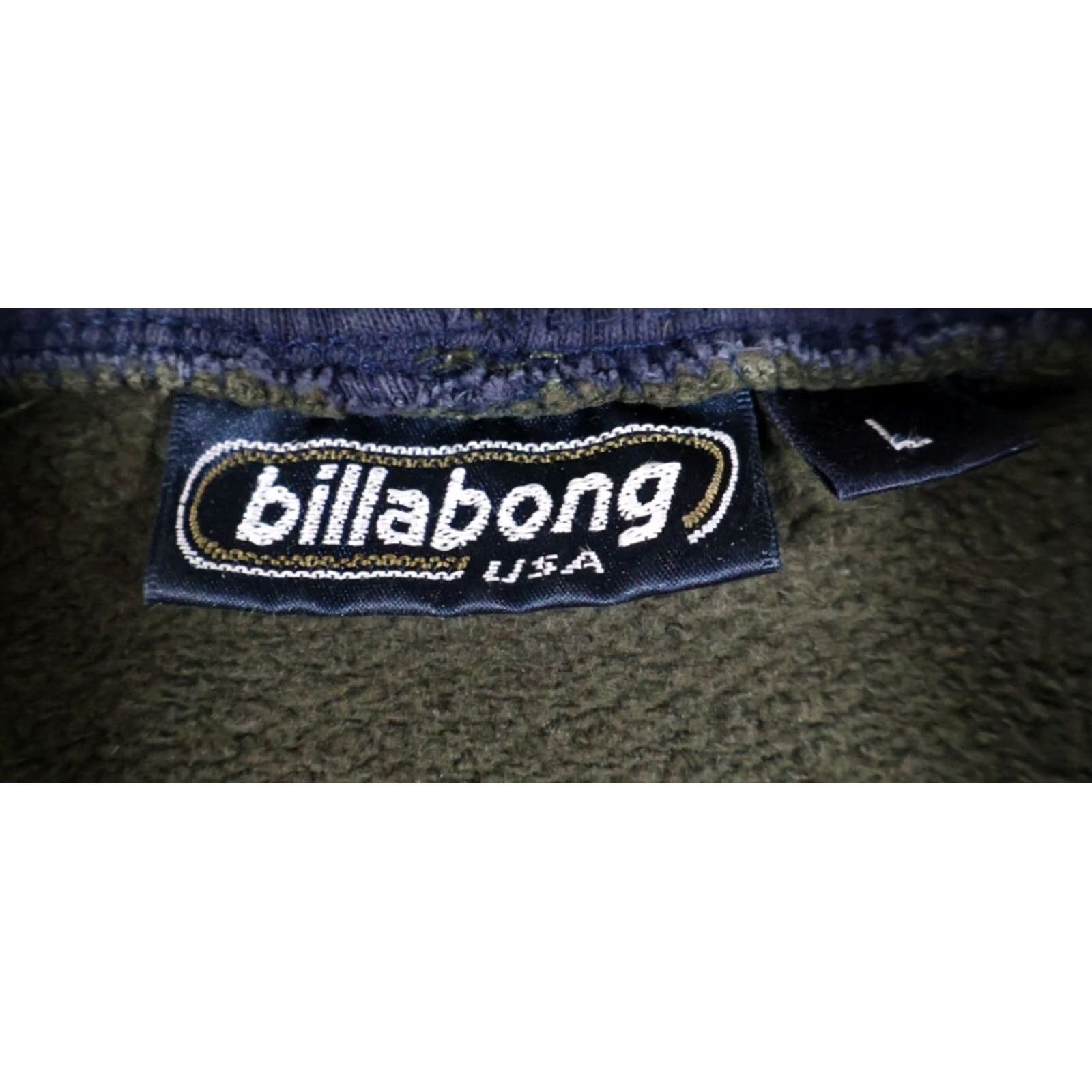 Billabong VINTAGE Billabong Hoodie Mens Large Green Embroidered Sweatshirt USA Made 90s Graphic Print PullOver Crew Neck Size US L / EU 52-54 / 3 - 3 Thumbnail