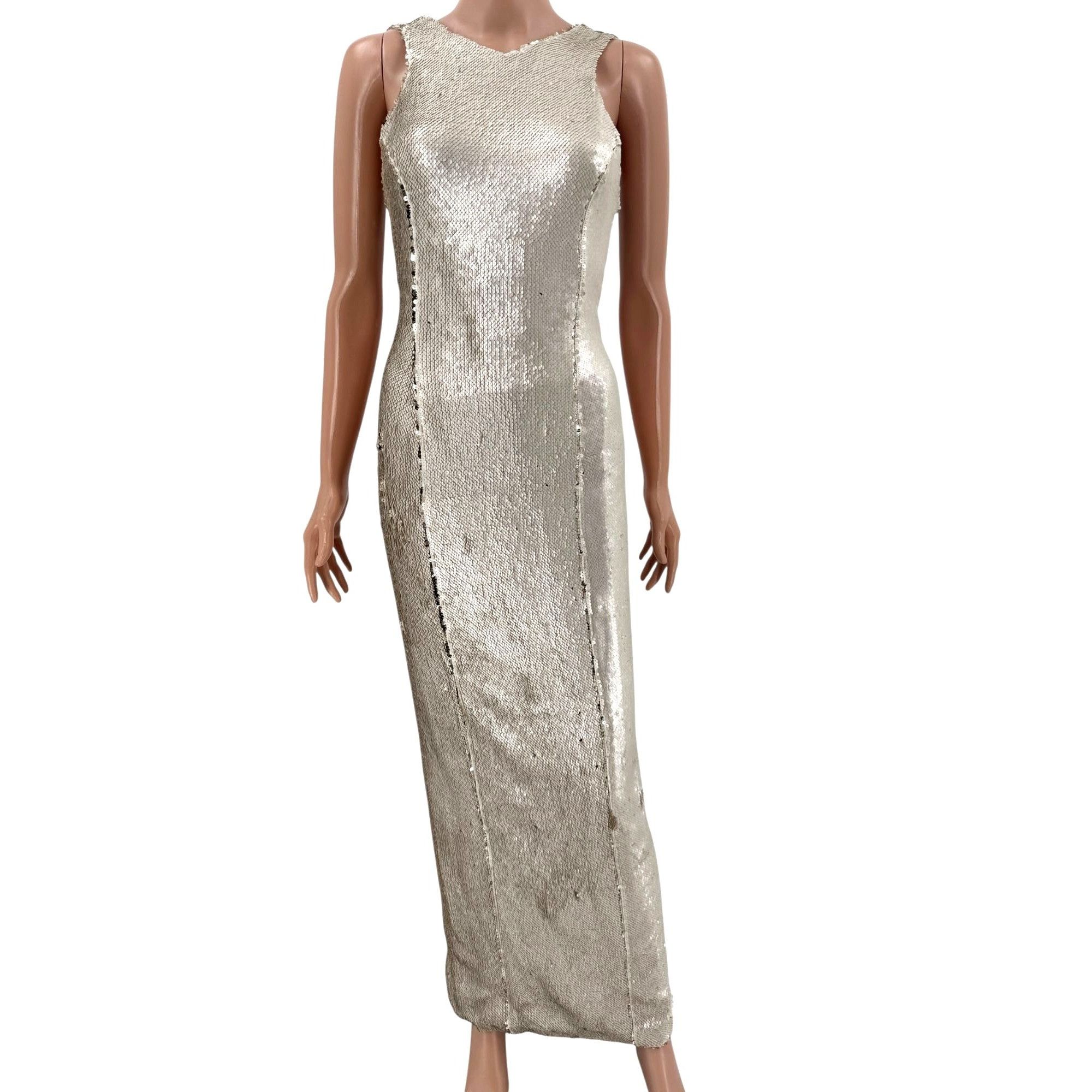 Galvan Galvan Gold Dress Sequin Maxi FR34 US2 Size XS / US 0-2 / IT 36-38 - 1 Thumbnail