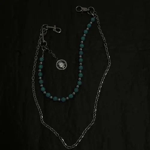 Jewelry Turquoise Beaded Wallet Chain, Pants Chain Size ONE SIZE - 2 Thumbnail