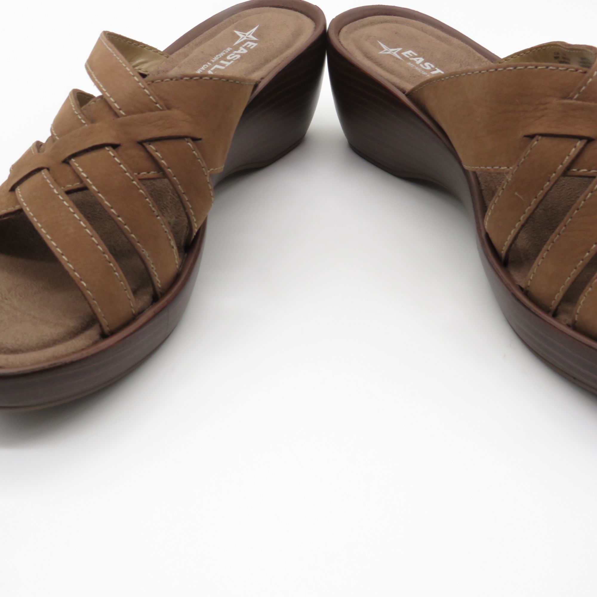 Eastland Eastland Women's Brown Poppy Wedge Sandals Slip-On Size 6 Me Size US 6 / IT 36 - 3 Thumbnail