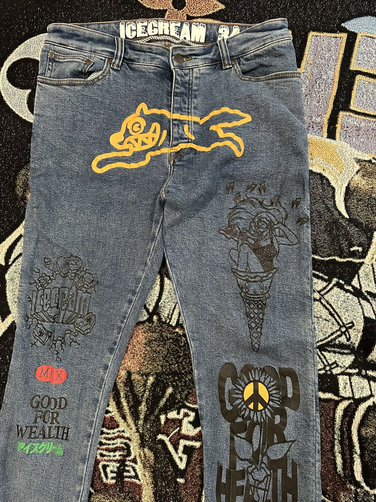 Icecream ICECREAM THE SOUND OF MUSIC JEAN MED WASH BLUE DENIM JEAN Size US 34 / EU 50 - 1 Thumbnail