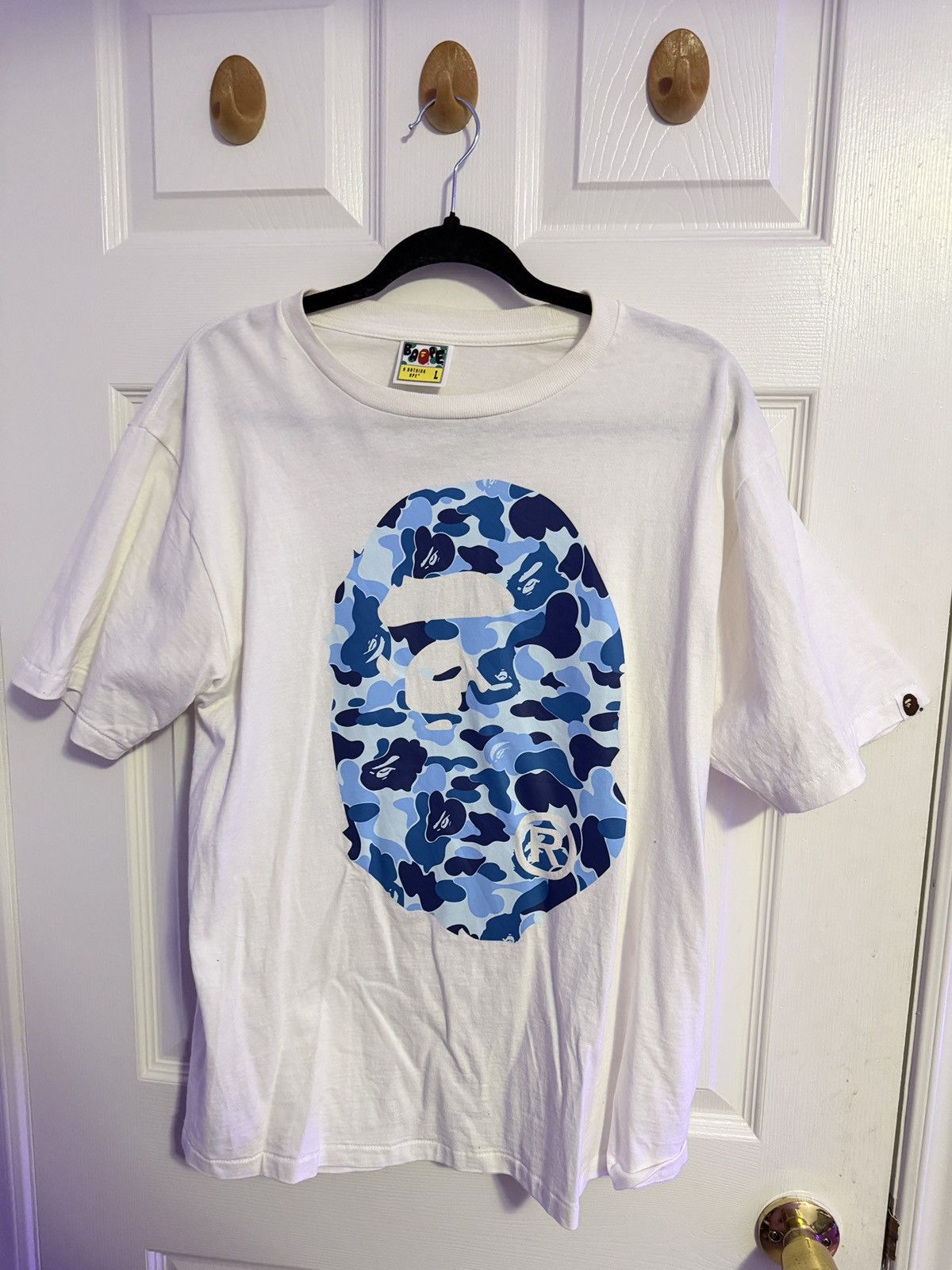 ⚠️LAST DROP⚠️ BAPE ABC Camo Big Ape Head Tee Blue + White