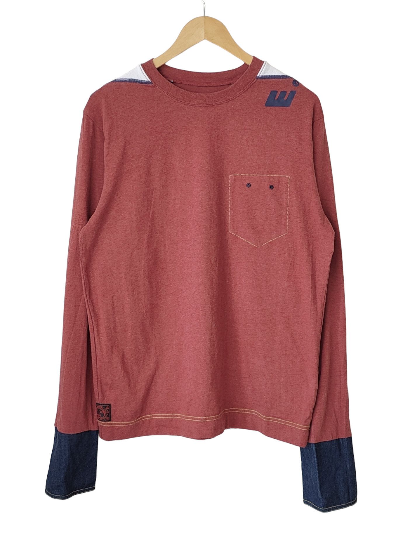 Evisu EIU Spell Out Denim Cuffs Longsleeve