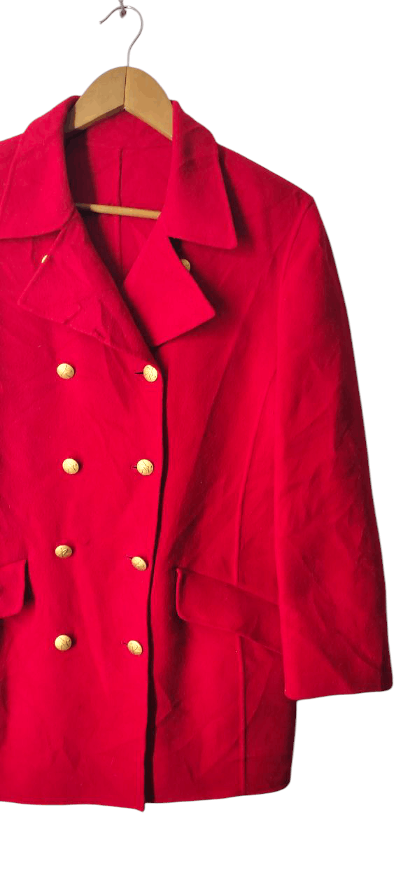 Sonia Rykiel SONIA RYKEL PARIS RED PEACOAT DOUBLE BREAST JACKET Size M / US 6-8 / IT 42-44 - 3 Thumbnail