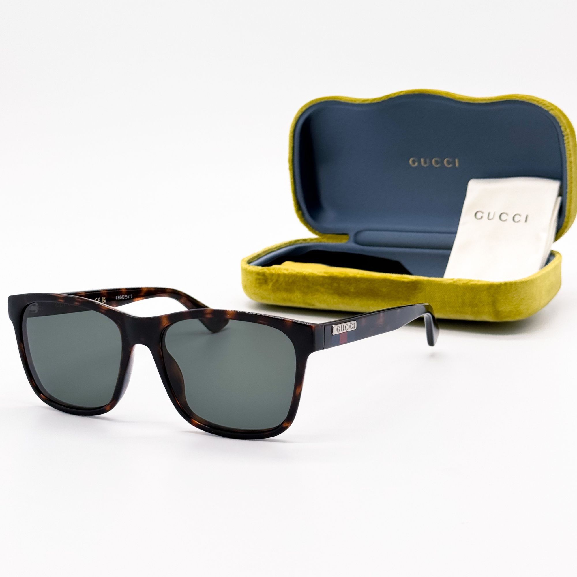 Gucci NEW GG0746S 003 UNISEX DARK GREEN HAVANA SUNGLASSES GUCCI Size ONE SIZE - 1 Thumbnail