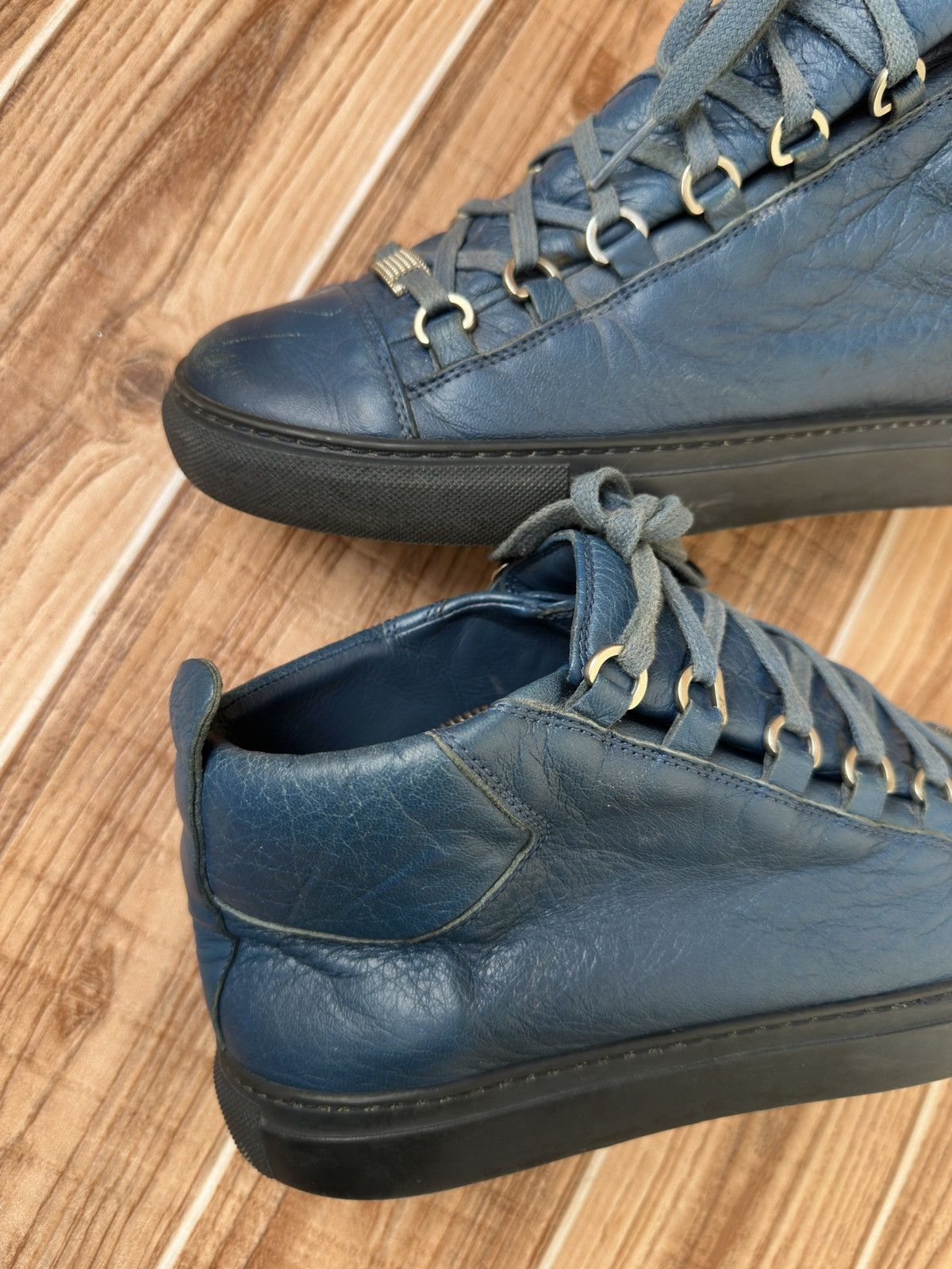 Balenciaga Balenciaga Arena Blue Leather Higtop Vintage Sneaks Size US 8 / EU 41 - 12 Thumbnail