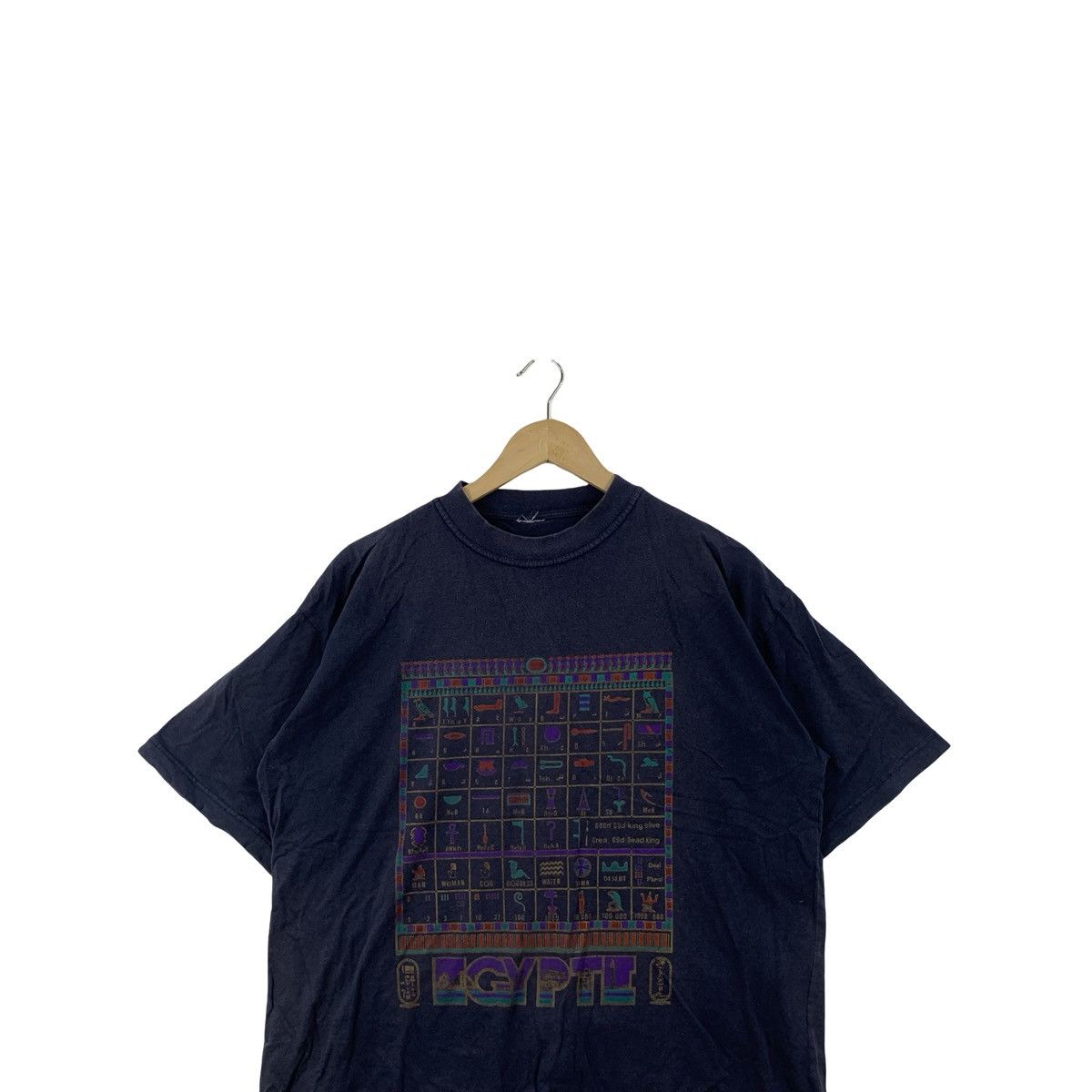 Vintage Vintage Egypt Hieroglyphic Graphic Ancient Symbols Print Tee Size US L / EU 52-54 / 3 - 2 Thumbnail
