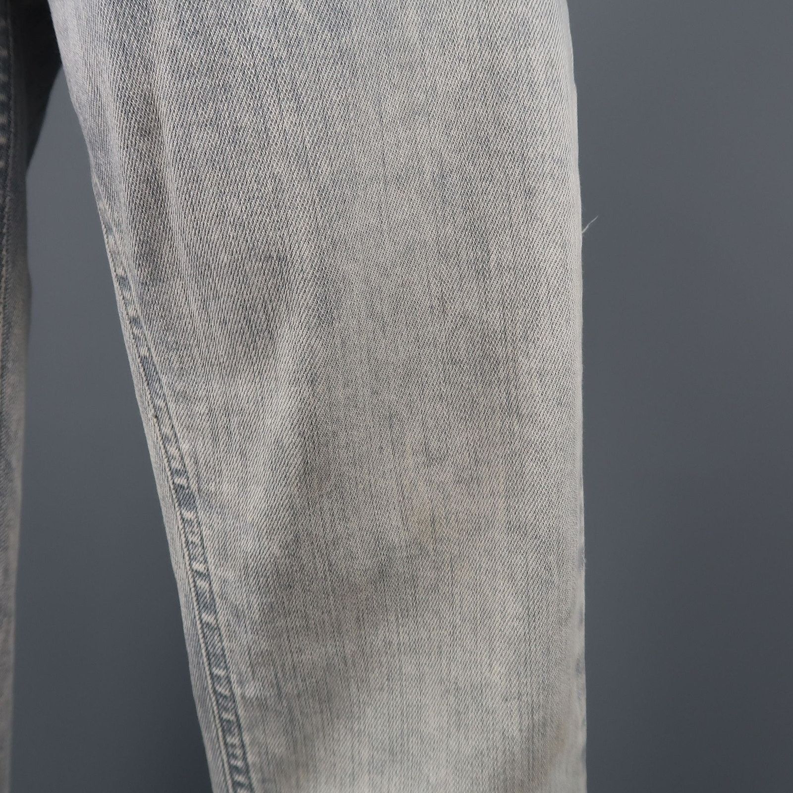 Maison Margiela Size 6 Light Grey Acid Wash Skinny Jeans Size 28" / US 6 / IT 42 - 3 Thumbnail