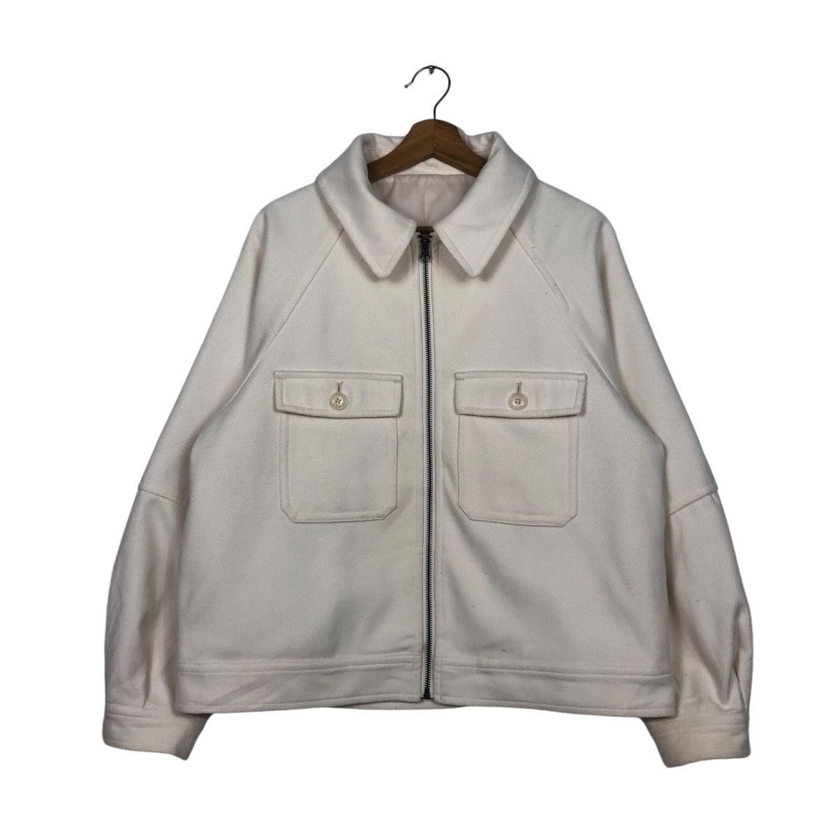 Japanese Brand 📌Vintage Cropped Wool Biker Jacket GU Size US XL / EU 56 / 4 - 2 Thumbnail