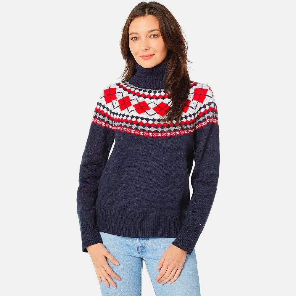 Tommy Hilfiger Tommy Hilfiger Women's XL Festive Turtle Neck Sweater Size XL / US 12-14 / IT 48-50 - 1 Thumbnail