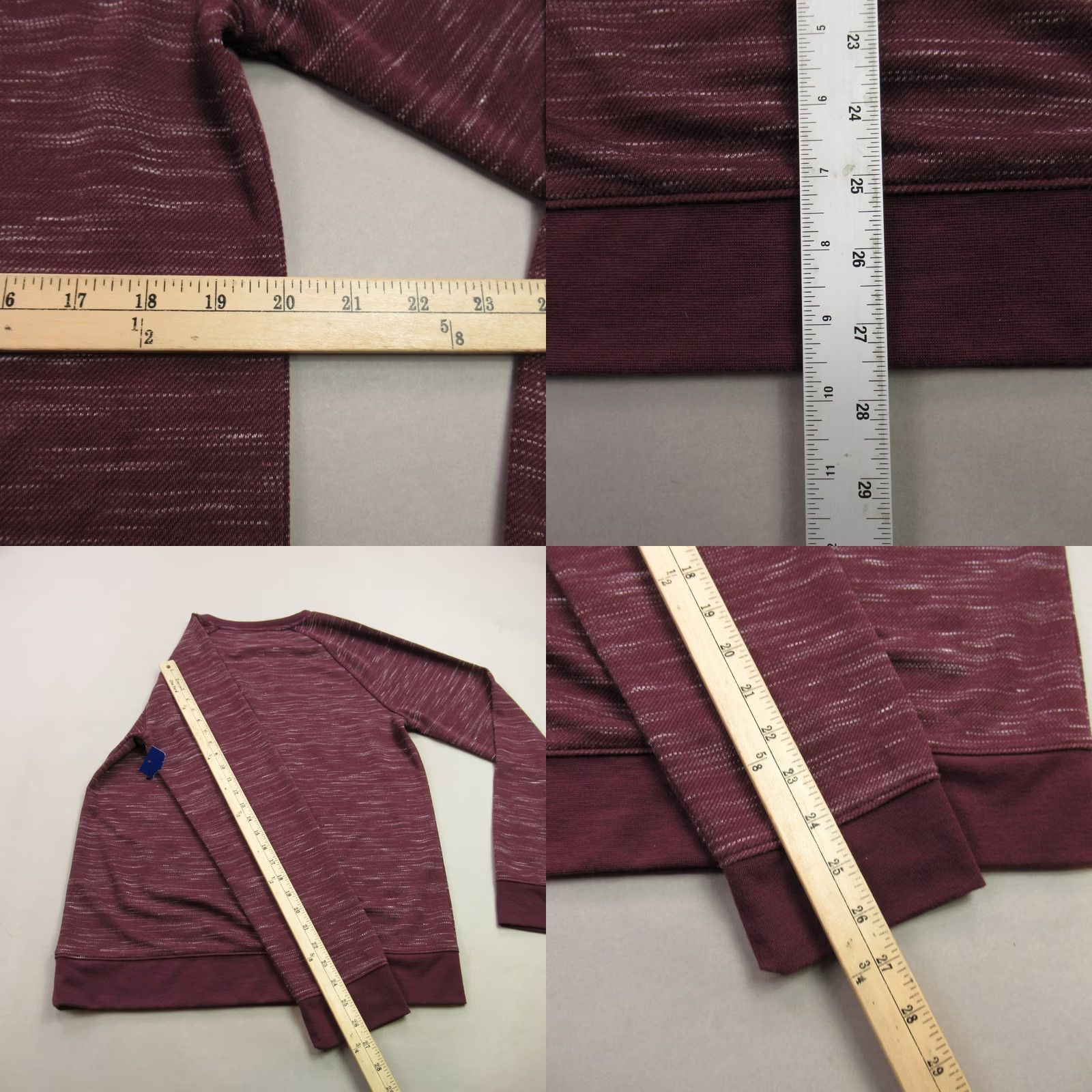 Apt. 9 APT. 9 Shirt Womens Medium Long Sleeve Crew Neck Maroon Outdoors Casual Size M / US 6-8 / IT 42-44 - 8 Thumbnail