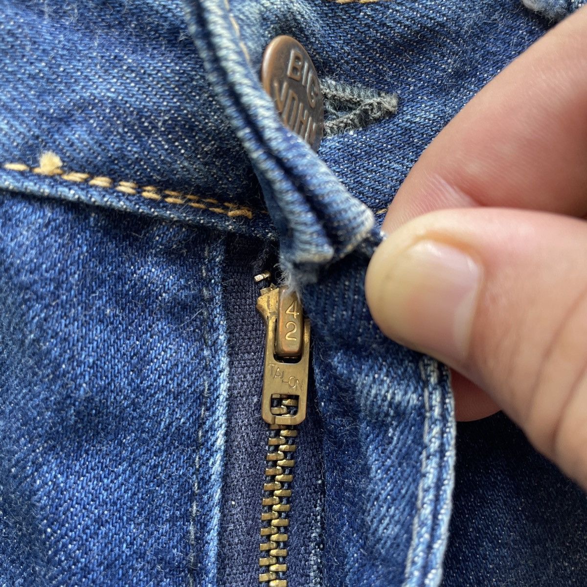 Japanese Brand Vintage 80s Big John Flare Talon Zip Jeans Denim Pants Faded Size US 29 - 7 Thumbnail