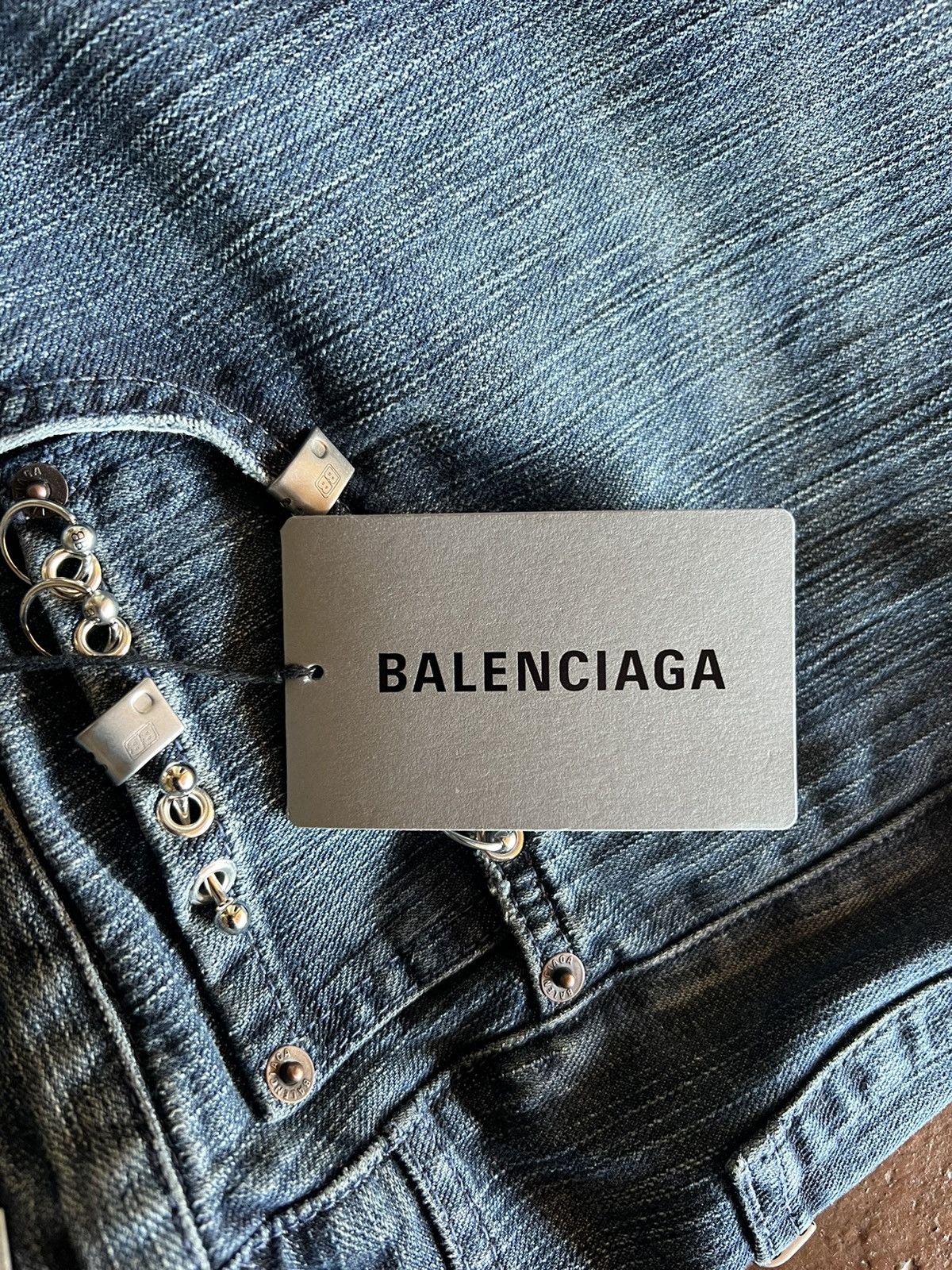 Balenciaga Balenciaga Piercing Blue Indigo Denim Pants Size US 31 - 8 Thumbnail
