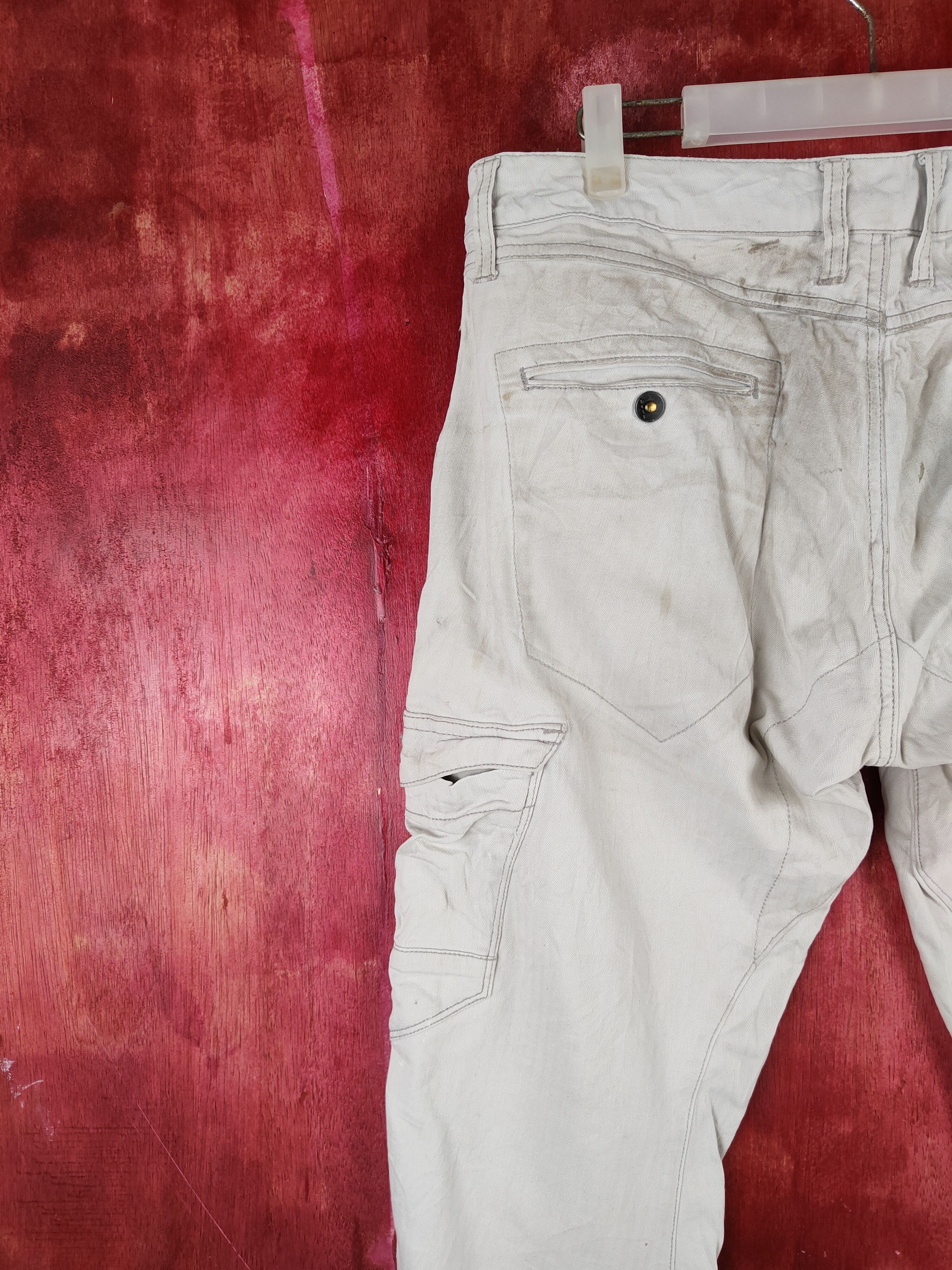 Japanese Brand I'z Frontier White Multipocket Tactical Cargo Pants #S1292 Size US 33 - 10 Thumbnail