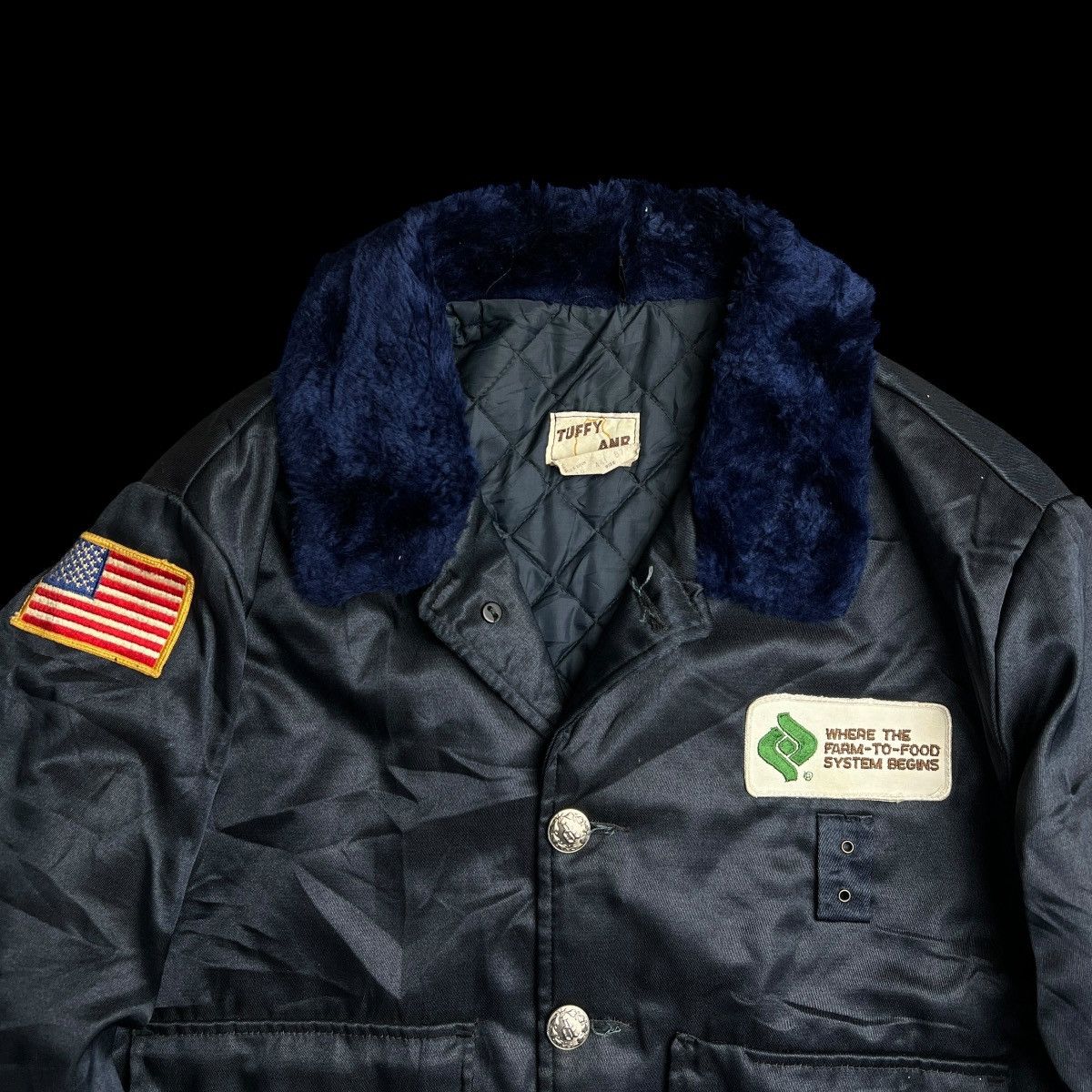 Other Vintage 1970s Tuffy Jack Police Jacket Blue Quilted Lined Size US L / EU 52-54 / 3 - 2 Thumbnail