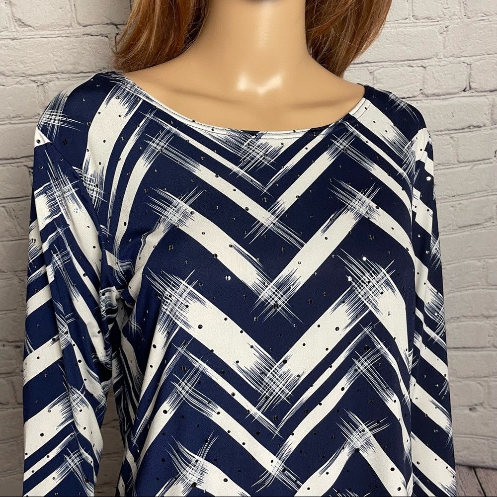 Other New Kate Lilly Designs Blue White 3/4 Sleeve Top Size M Size M / US 6-8 / IT 42-44 - 6 Thumbnail