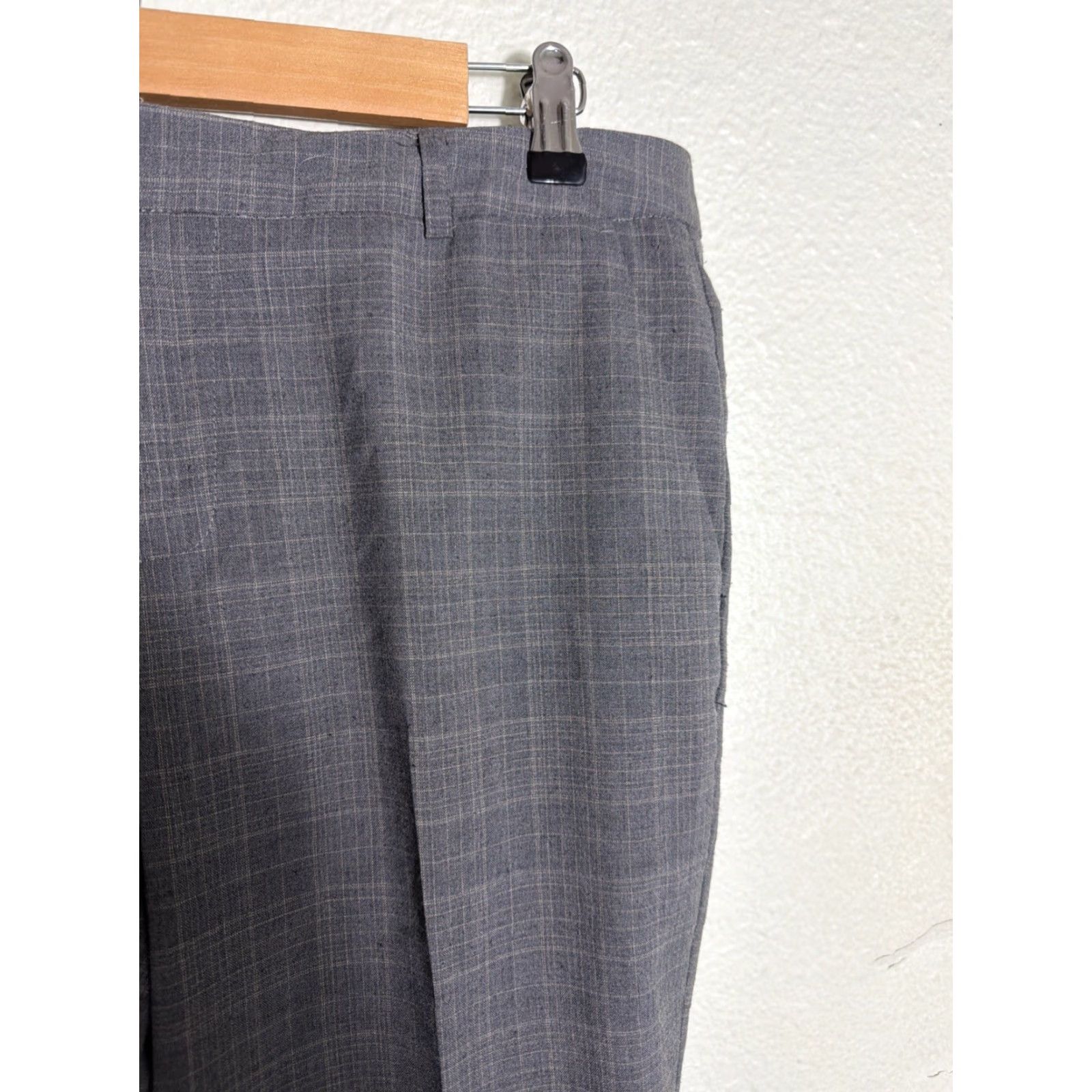 Banana Republic Banana Republic Pants Women 8S Martin-Fit Gray Plaid Cotton Knit Wool Blend Dress Pants Victoria? Size 30" / US 8 / IT 44 - 5 Thumbnail