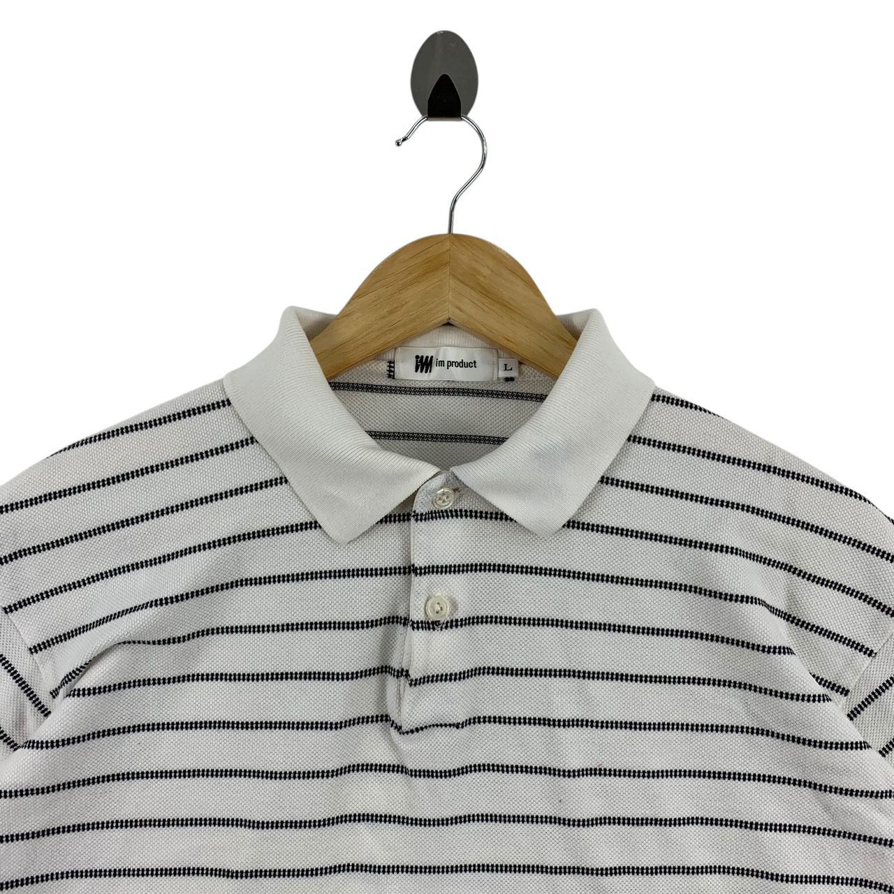 Designer × Issey Miyake × Japanese Brand IM PRODUCT By ISSEY MIYAKE Stripe Polo Tees Size US L / EU 52-54 / 3 - 5 Thumbnail