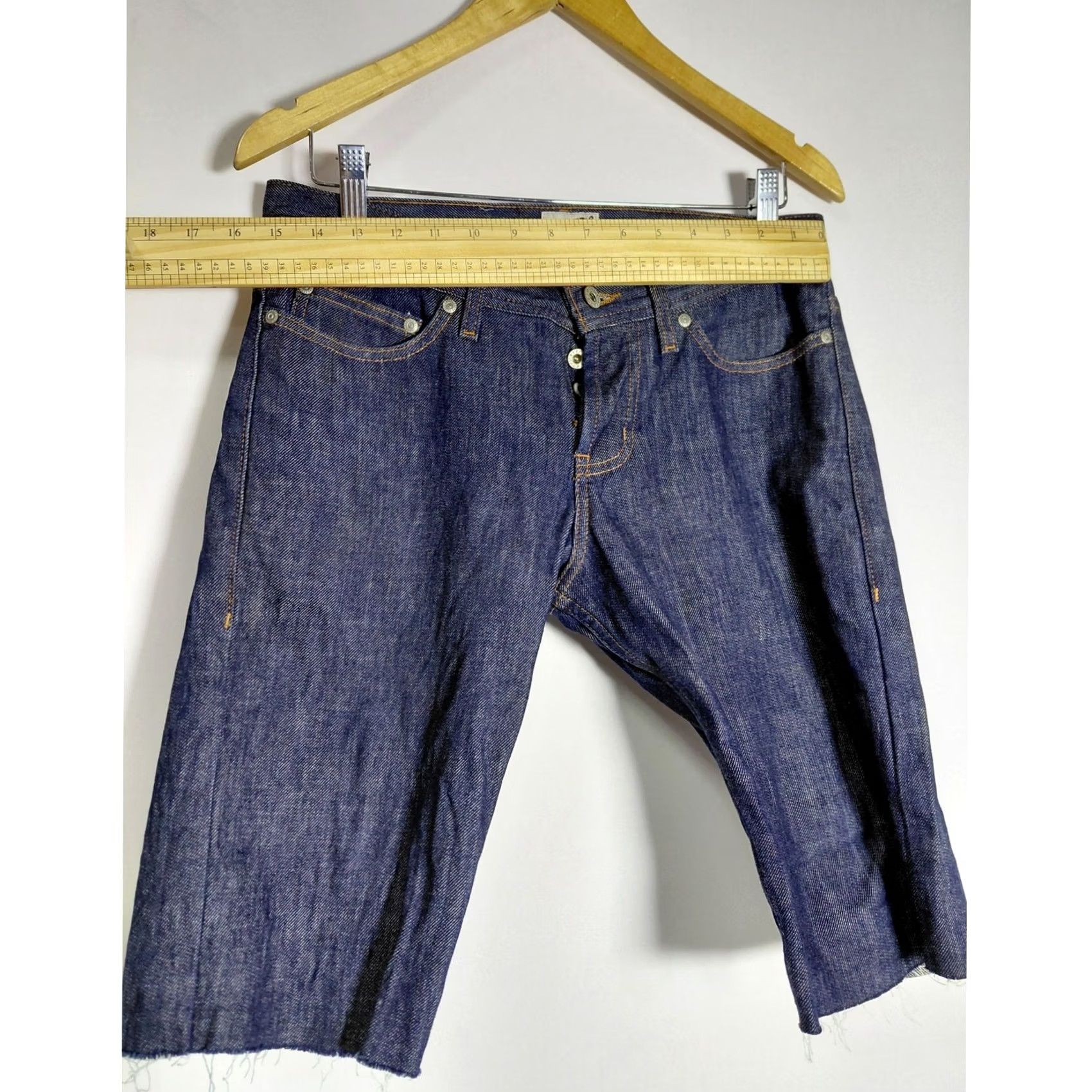 Vintage Naked & Famous Denim Jeans Blue 100% Cotton Solid Classic Size 30 Womens Regular Fold-Over Baggy Style? Size 30" / US 8 / IT 44 - 7 Thumbnail