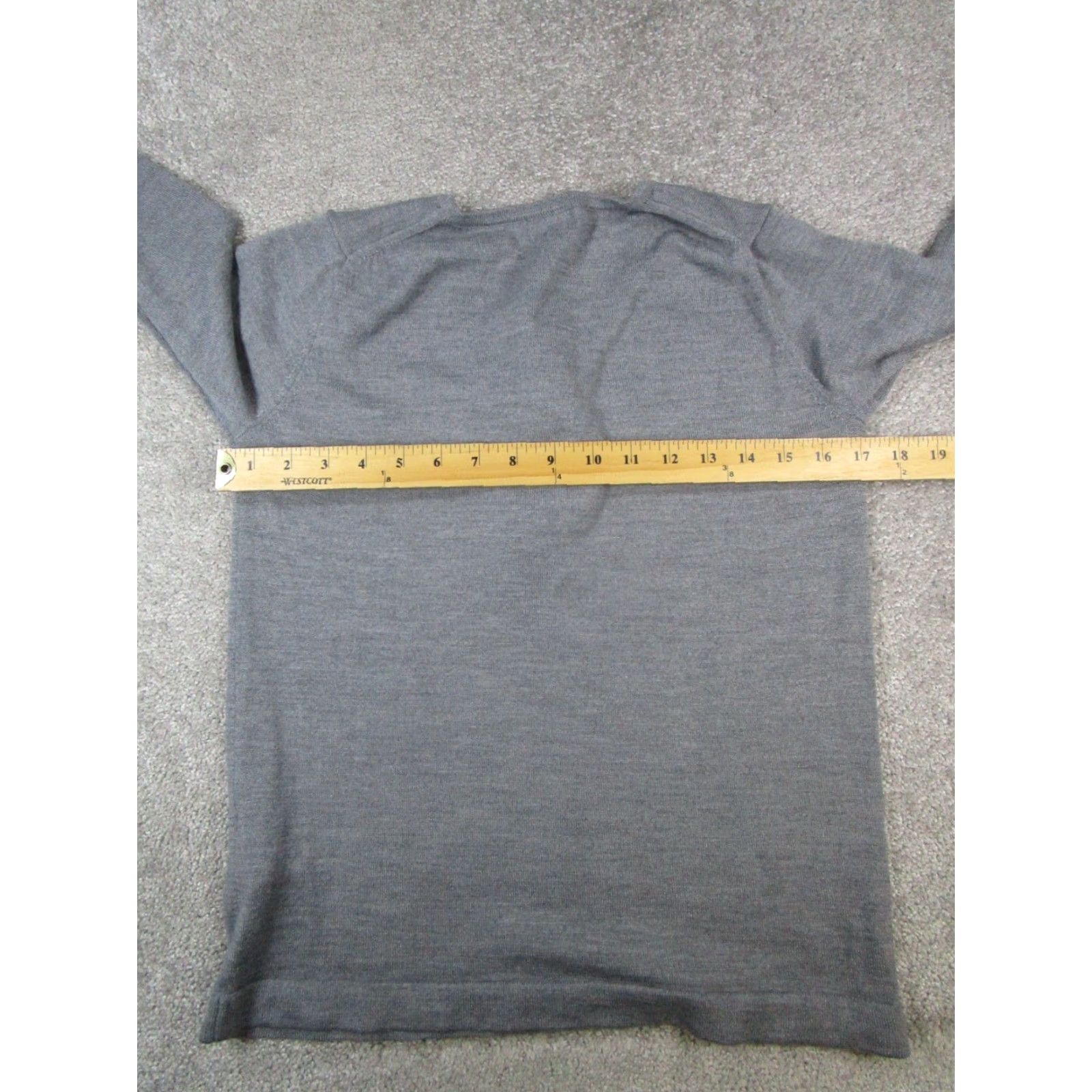 Lacoste Lacoste Women's Gray Wool Blend Ruffle Pullover Shirt Sweater L Large Round Neck Long Sleeve Size L / US 10 / IT 46 - 6 Thumbnail