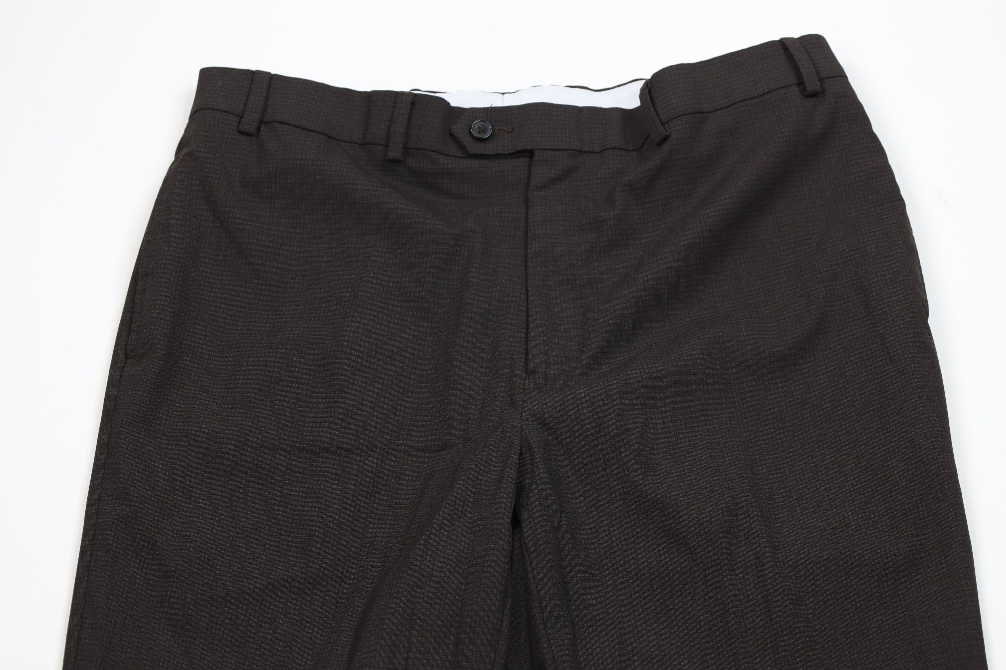 Ralph Lauren Vintage Ralph Lauren Knit Wide Leg Chino Pants Brown Plaid Size US 36 / EU 52 - 2 Thumbnail